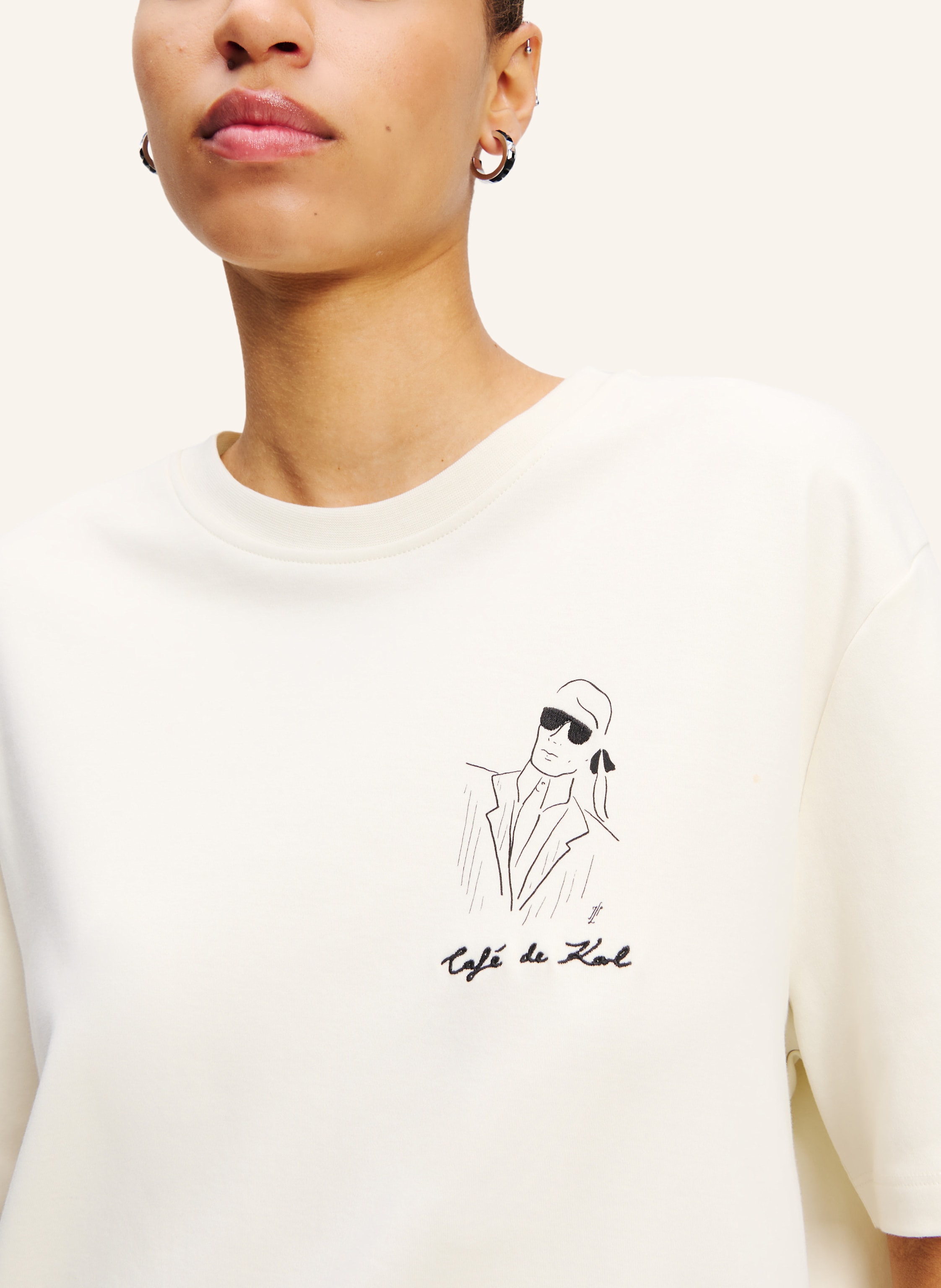 Thumbnail - Karl Lagerfeld Karl Lagerfeld X Jorge Parra T-Shirt beige