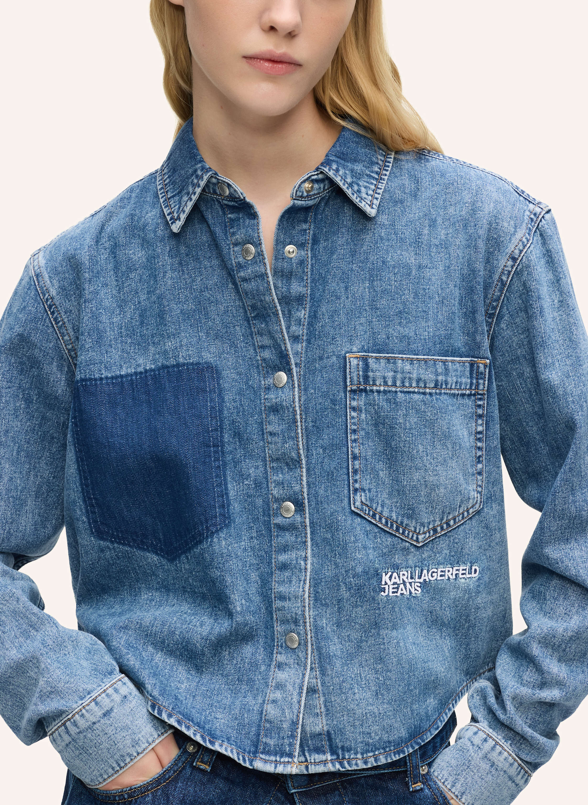 Thumbnail - Karl Lagerfeld Jeans Bluse blau