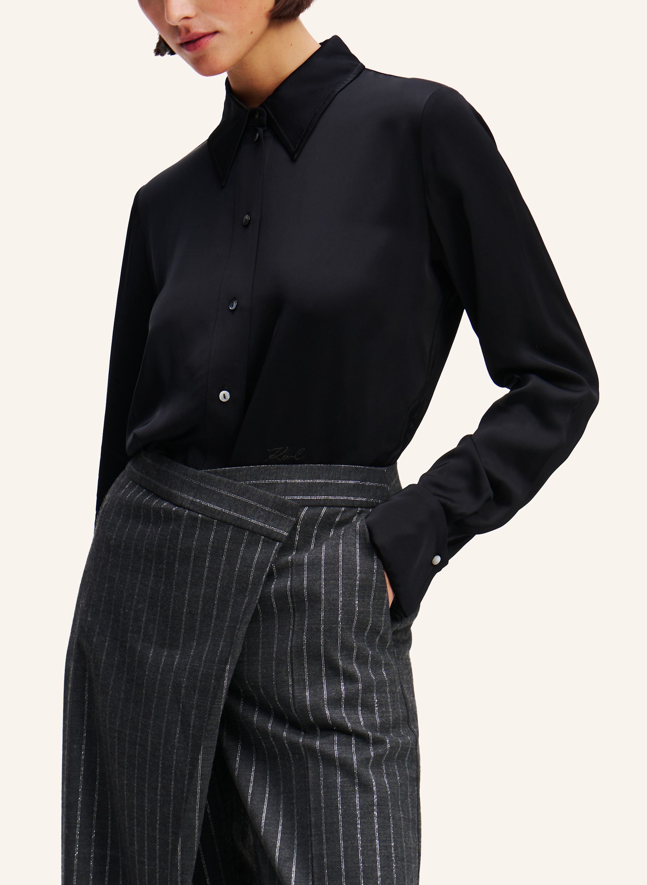 Thumbnail - Karl Lagerfeld Button-Down-Bluse schwarz