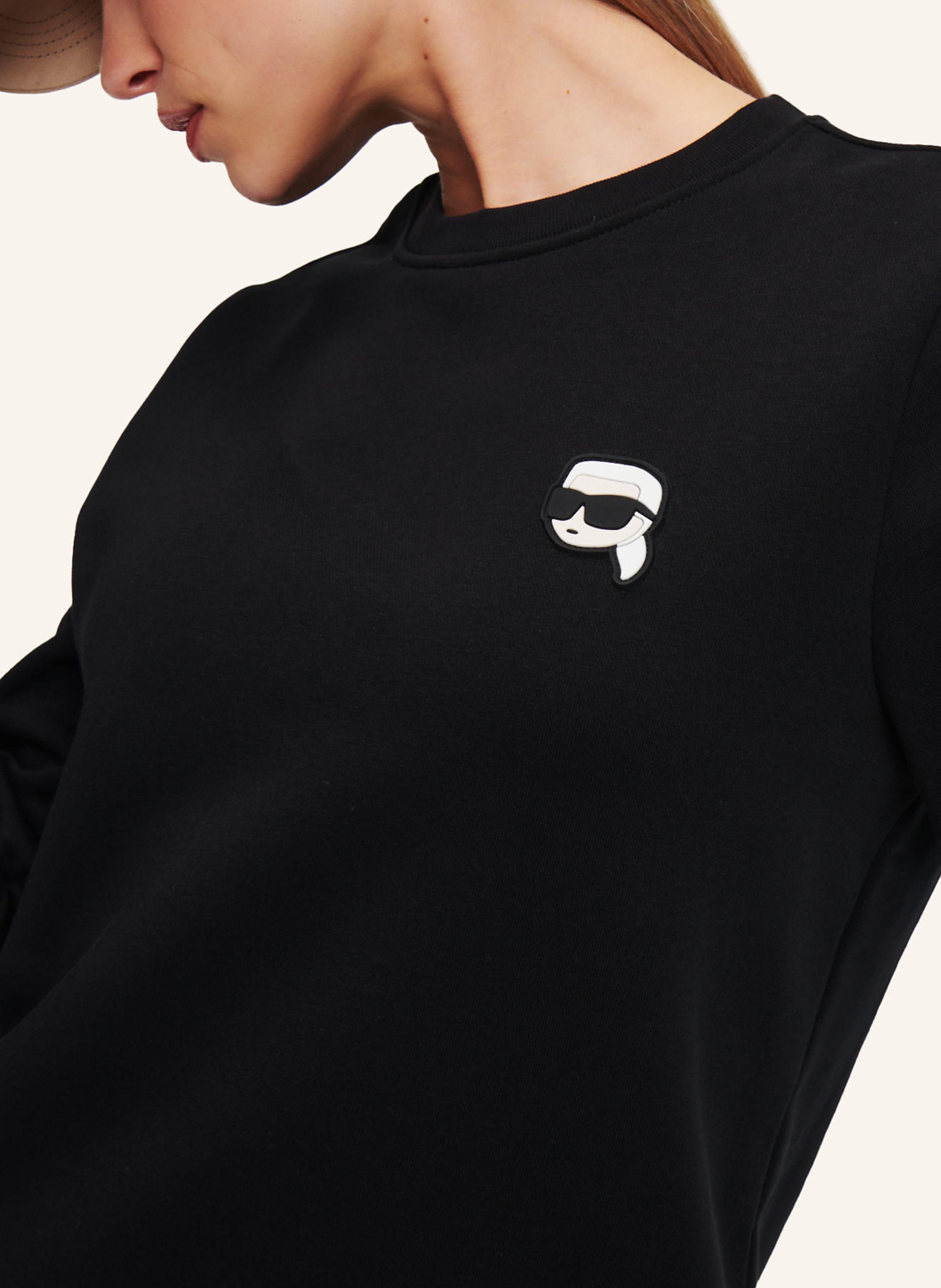 Thumbnail - Karl Lagerfeld Ikon Sweatshirt Mit Aufnäher schwarz