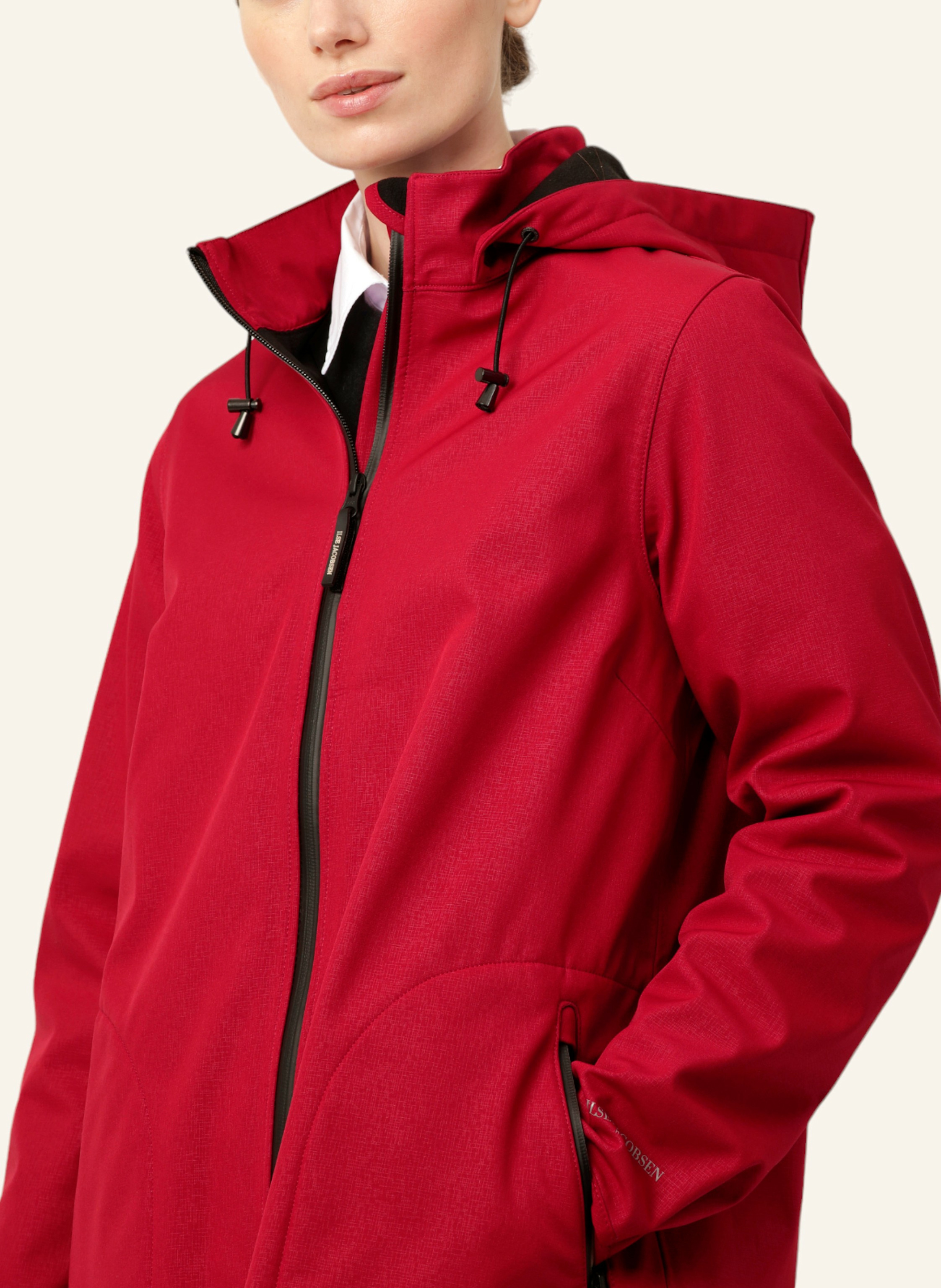 Thumbnail - Ilse Jacobsen Regenmantel Mit Abnehmbarer Kapuze rot