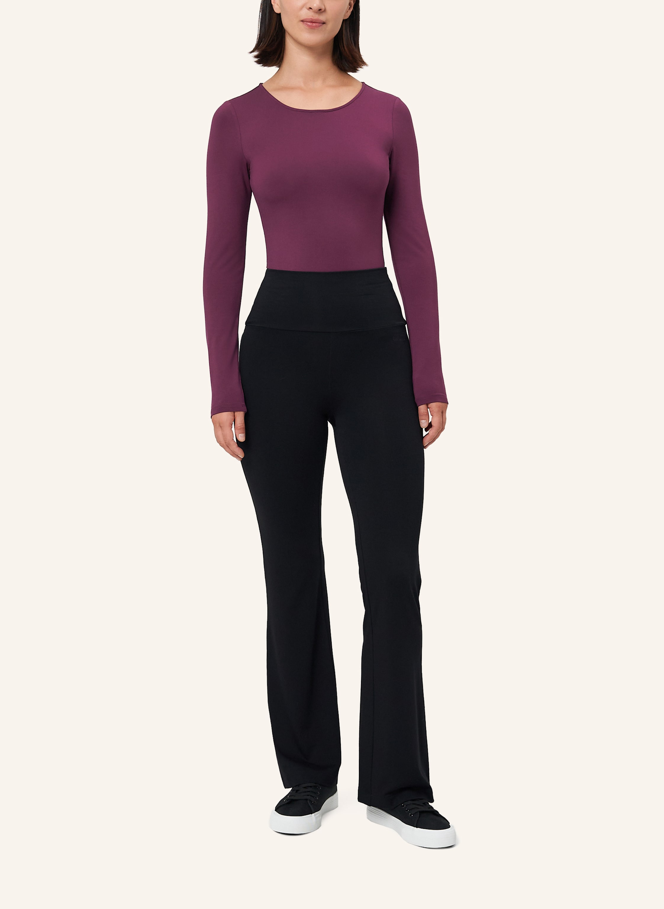 Thumbnail - Les Lunes Lange Bootcut-Hose Belle Warm Flared Leggings Thermo schwarz