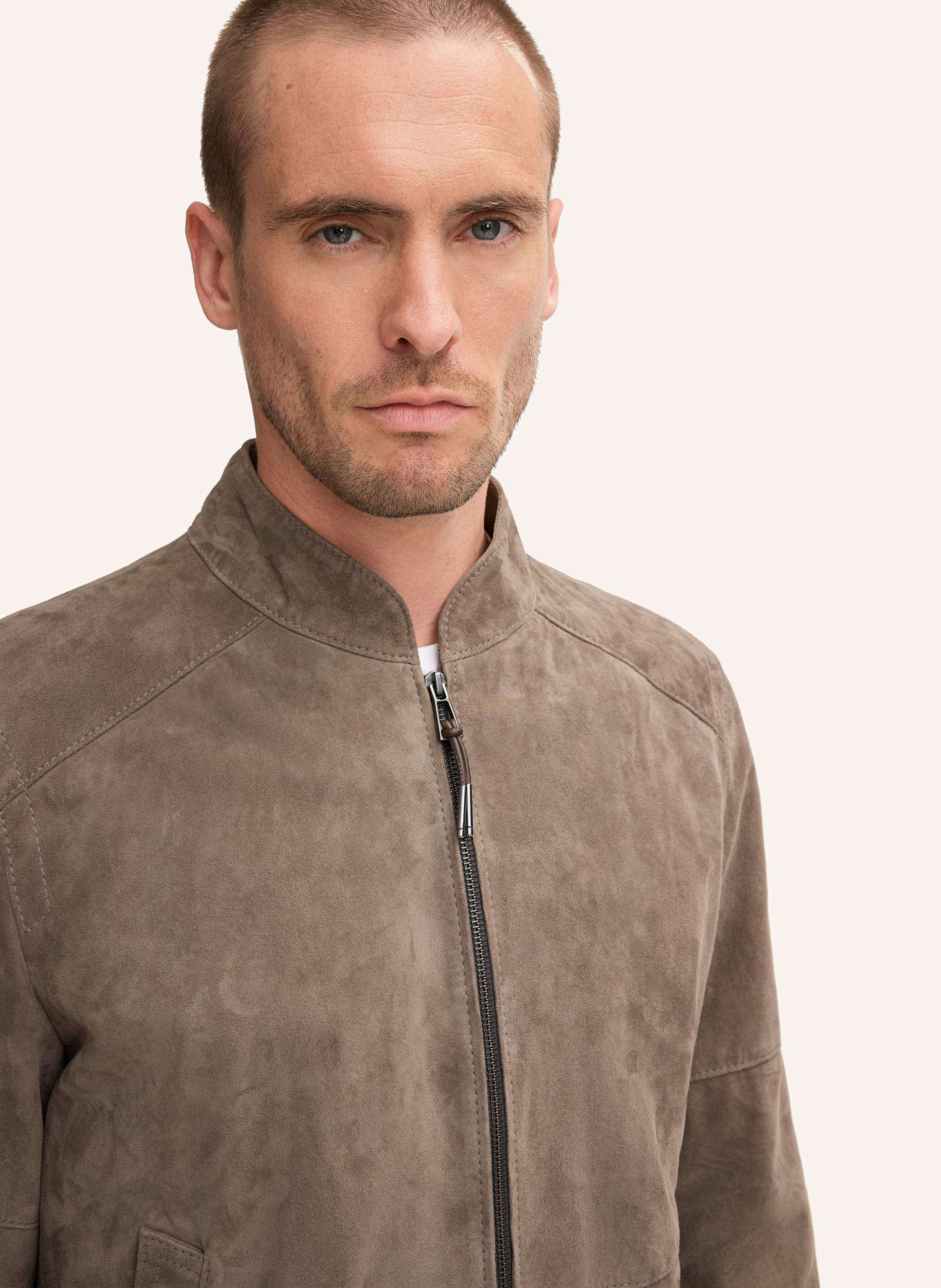 Thumbnail - Windsor. Lederblouson grau