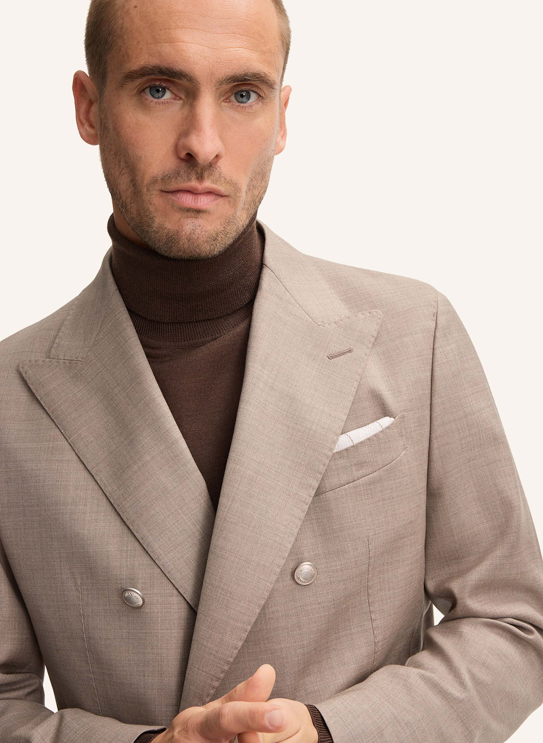 Thumbnail - Windsor. Sakko Shaped Fit beige