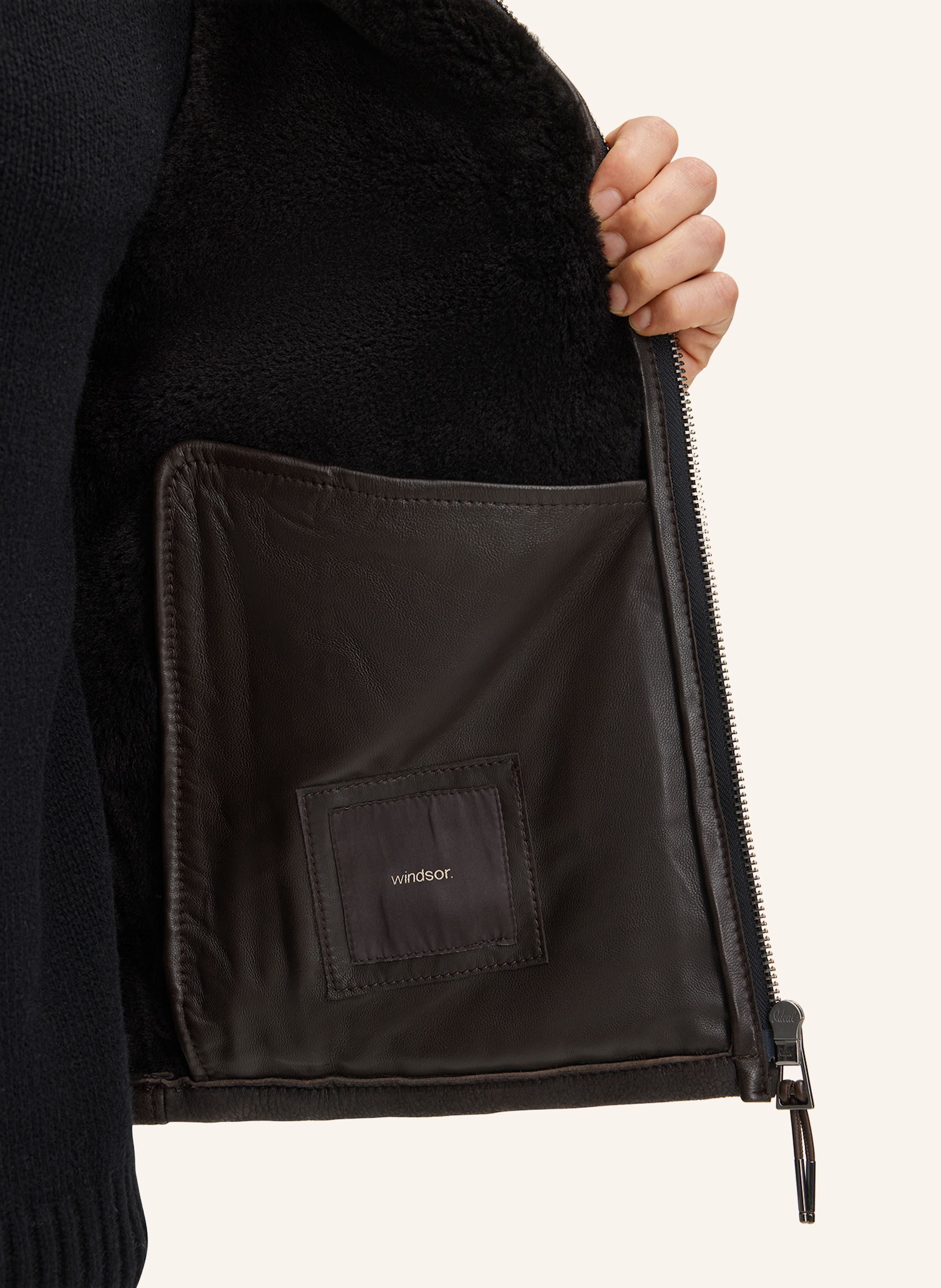 Thumbnail - Windsor. Lederjacke braun