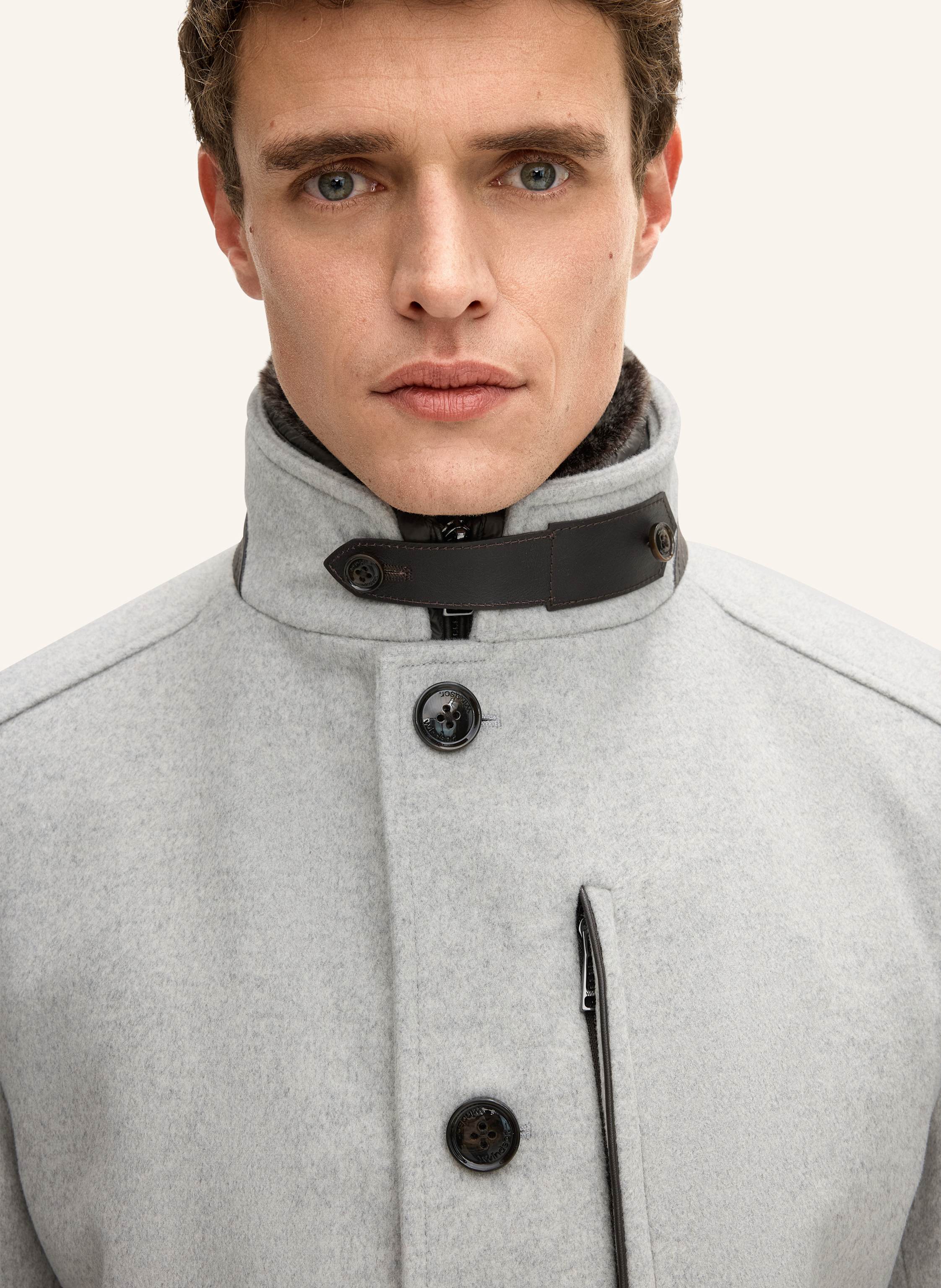 Thumbnail - Windsor. Wollmantel rivano3 Mit Herausnehmbarer Blende grau