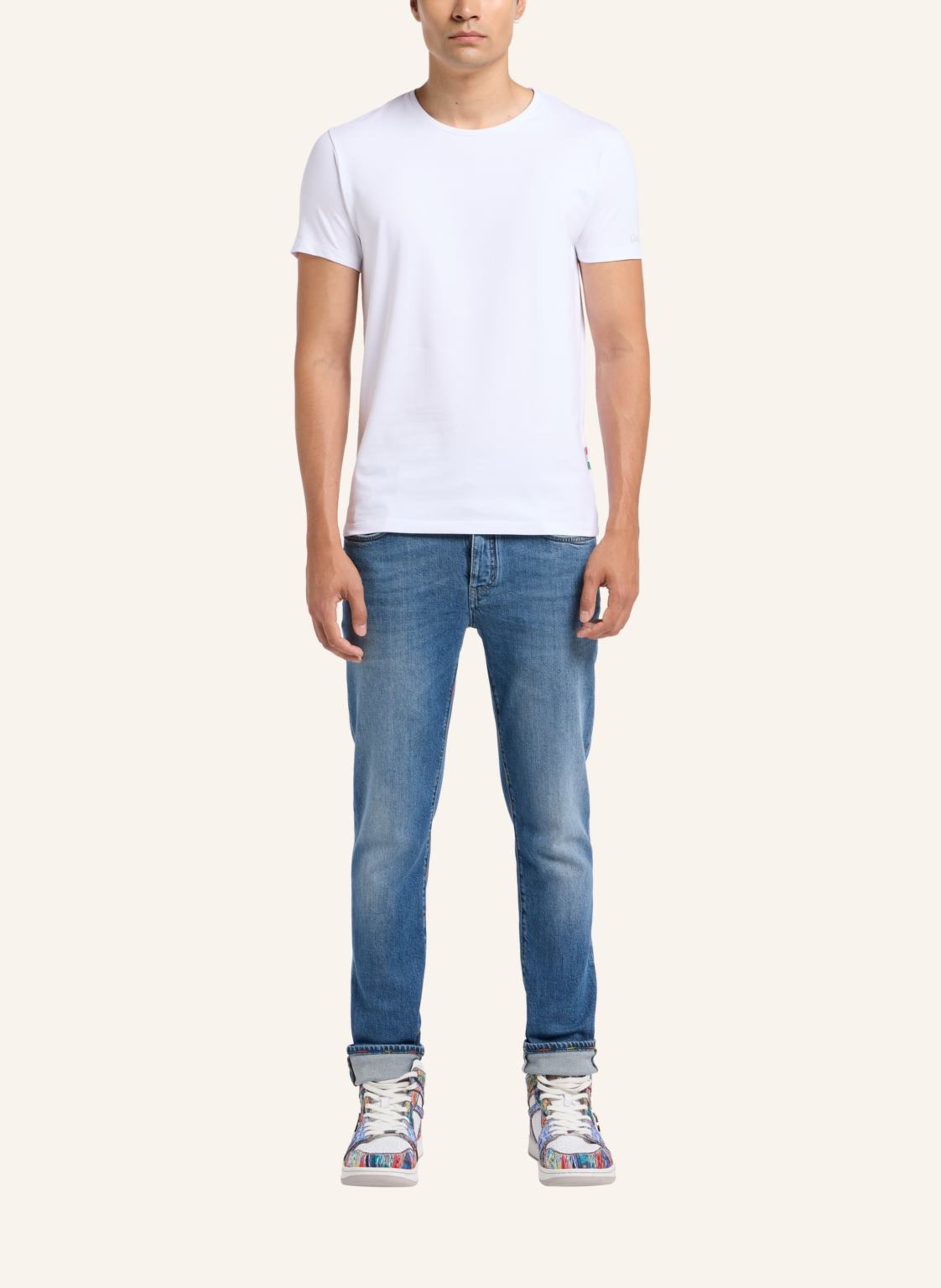 Thumbnail - Carlo Colucci Rundhals T-Shirt, 2er Pack Cavallaro weiss