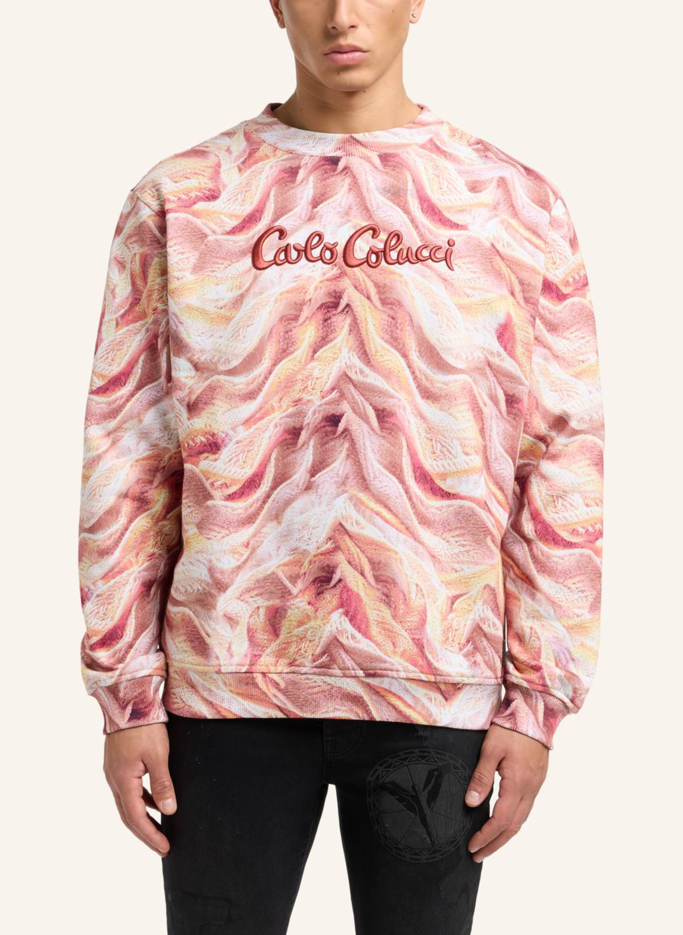 Thumbnail - Carlo Colucci Sweatshirt - Artificial Knit Dotti orange