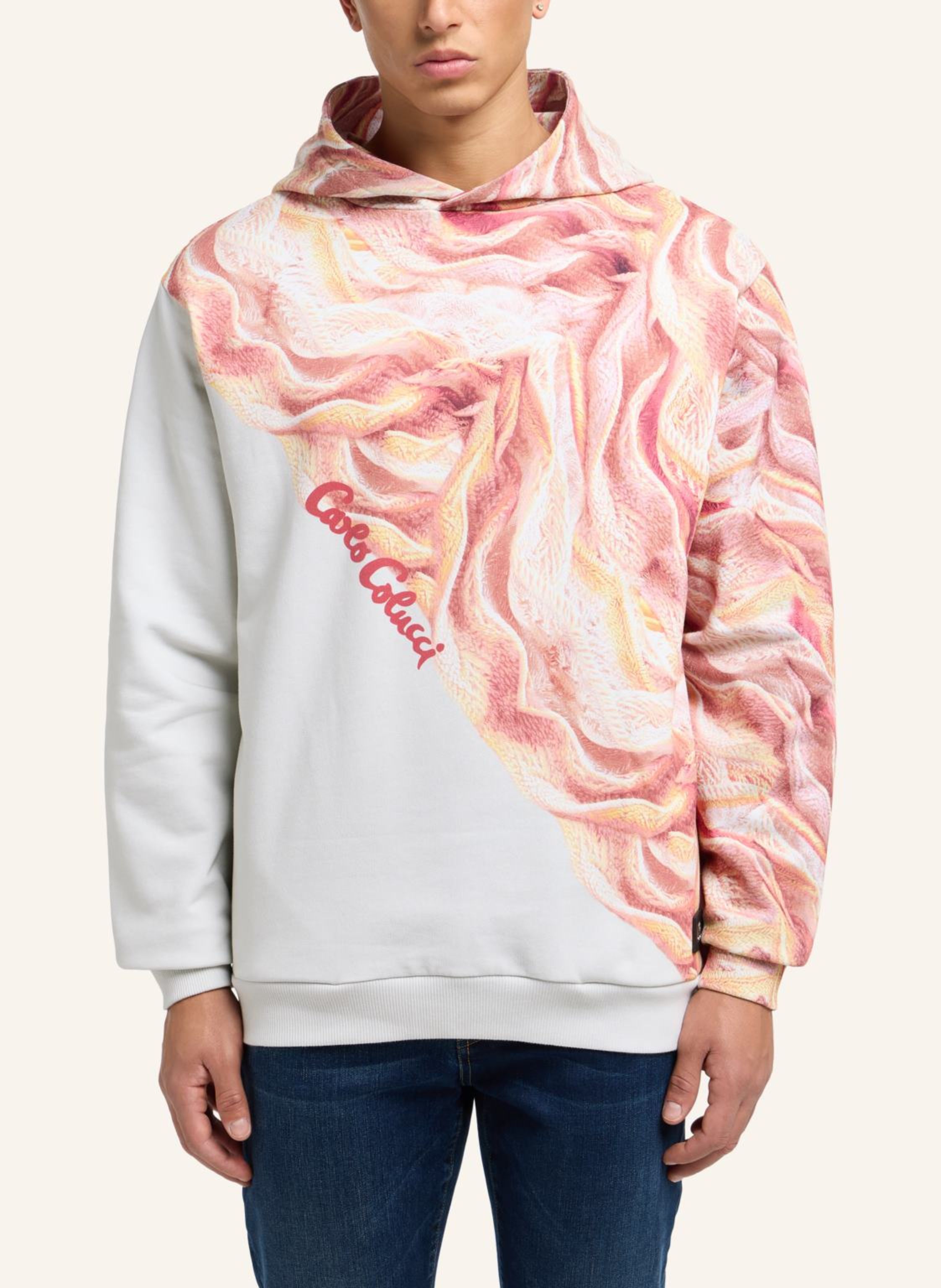 Thumbnail - Carlo Colucci Hoodie - Artificial Knit Draicchio orange