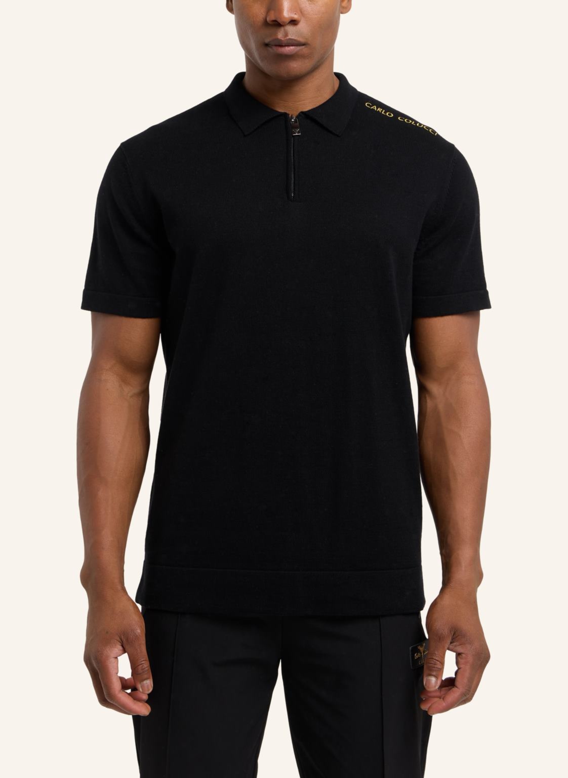 Thumbnail - Carlo Colucci Poloshirt - Carat Dipierro schwarz