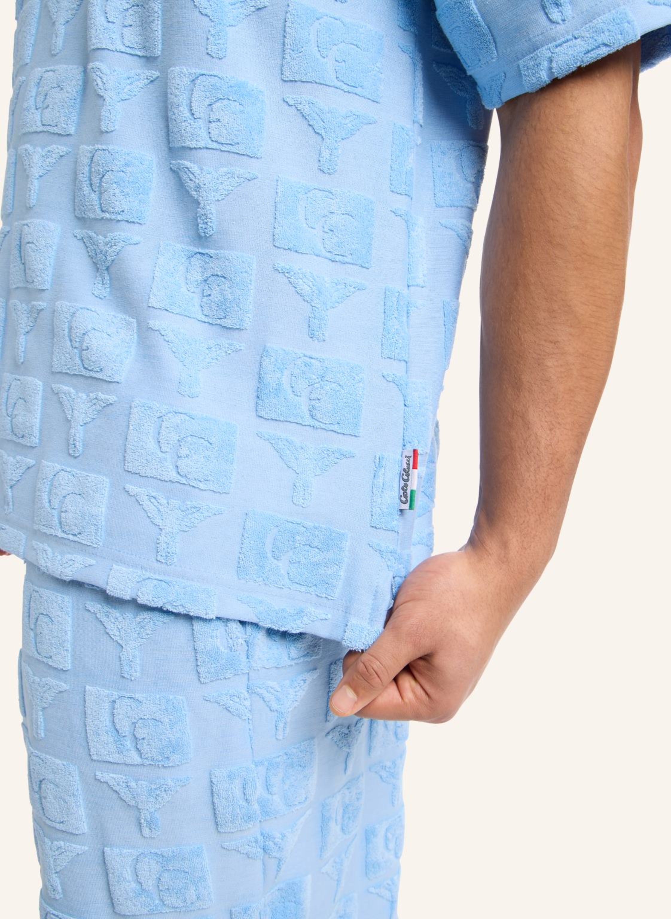 Thumbnail - Carlo Colucci Oversize Poloshirt Mit Frotteeinsätzen Echner blau