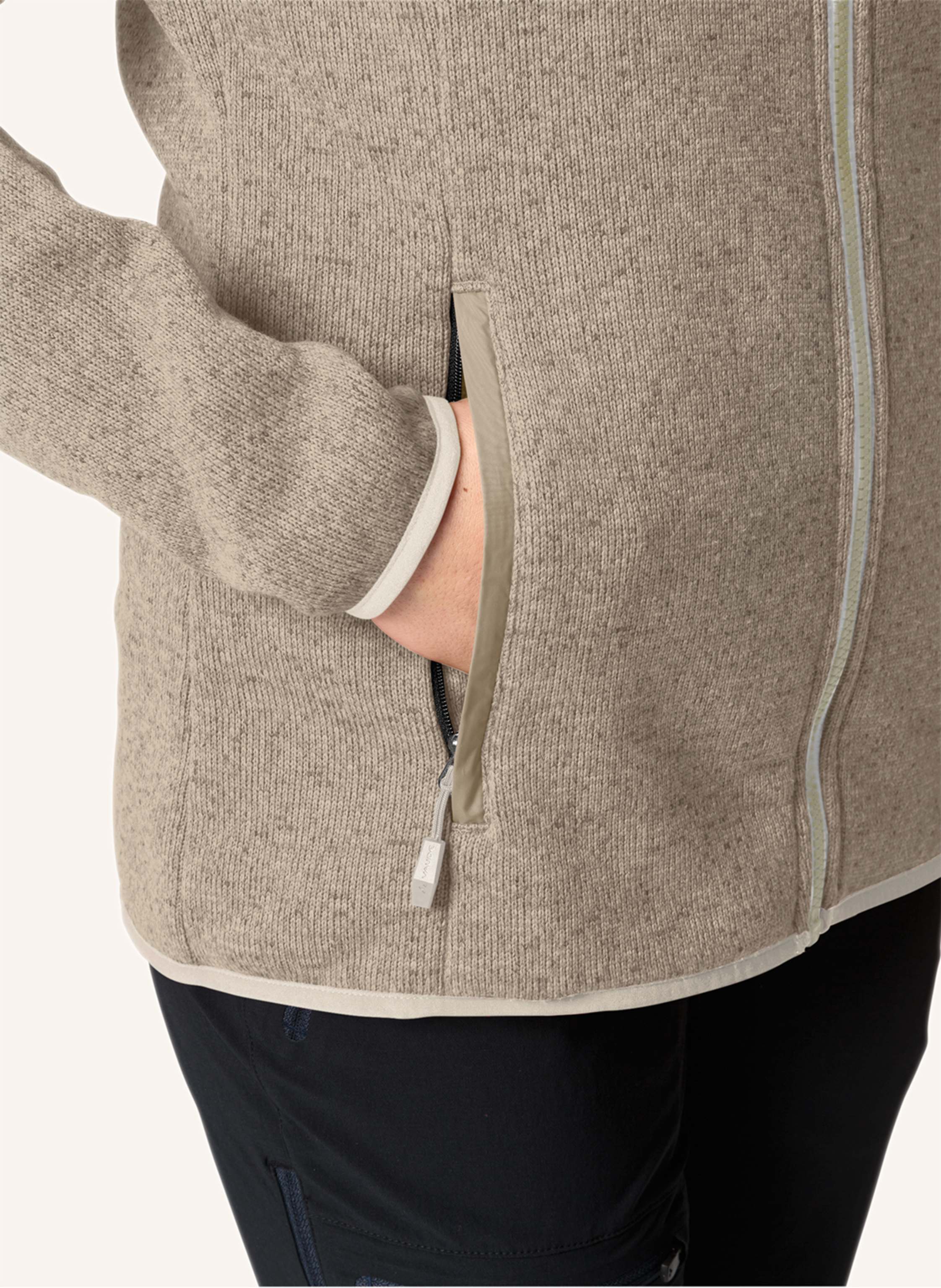 Thumbnail - Vaude Strick-Fleecejacke Rienza beige