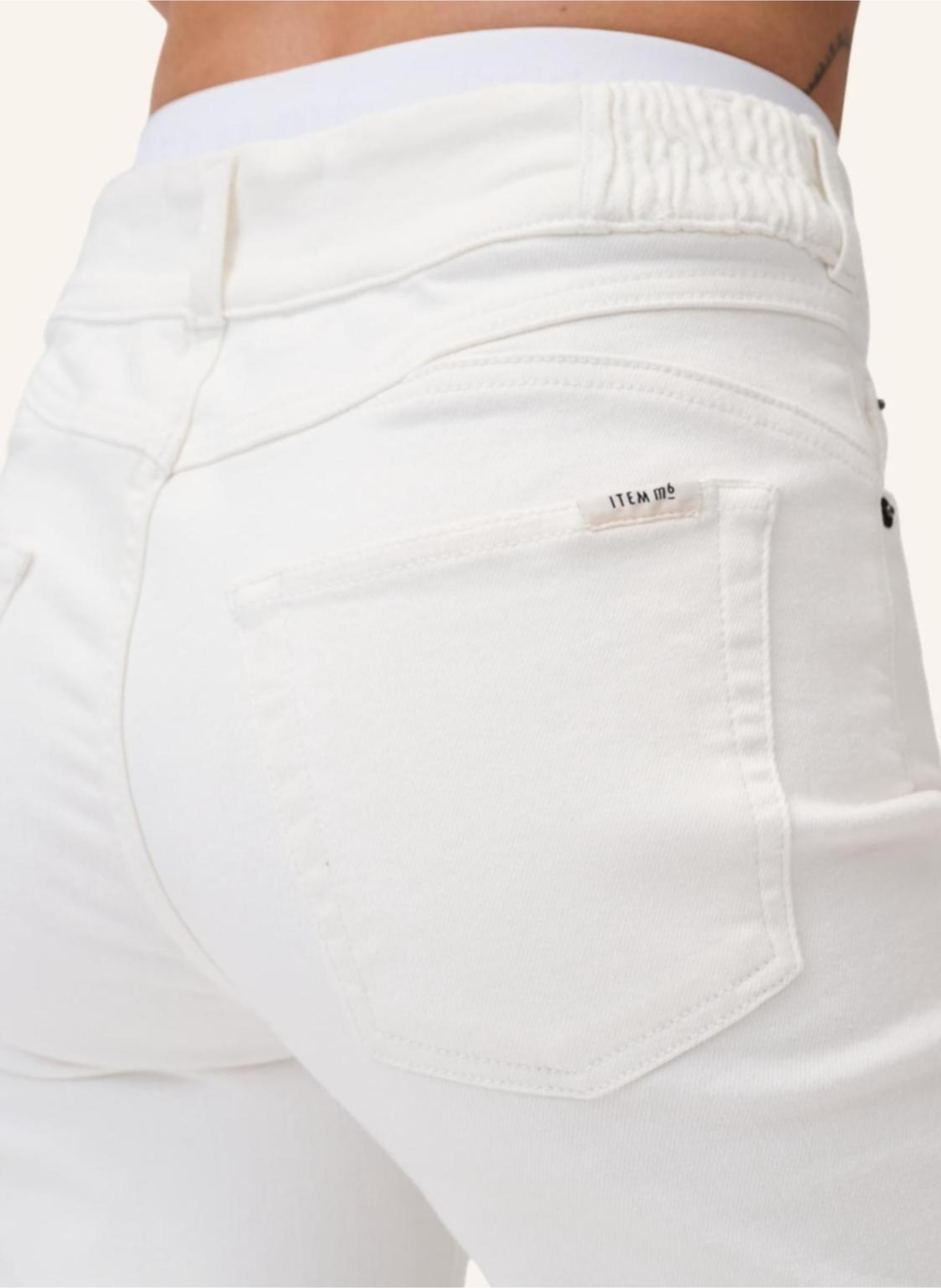 Thumbnail - Item m6 7/8-Jeans Cropped High Rise Denim weiss