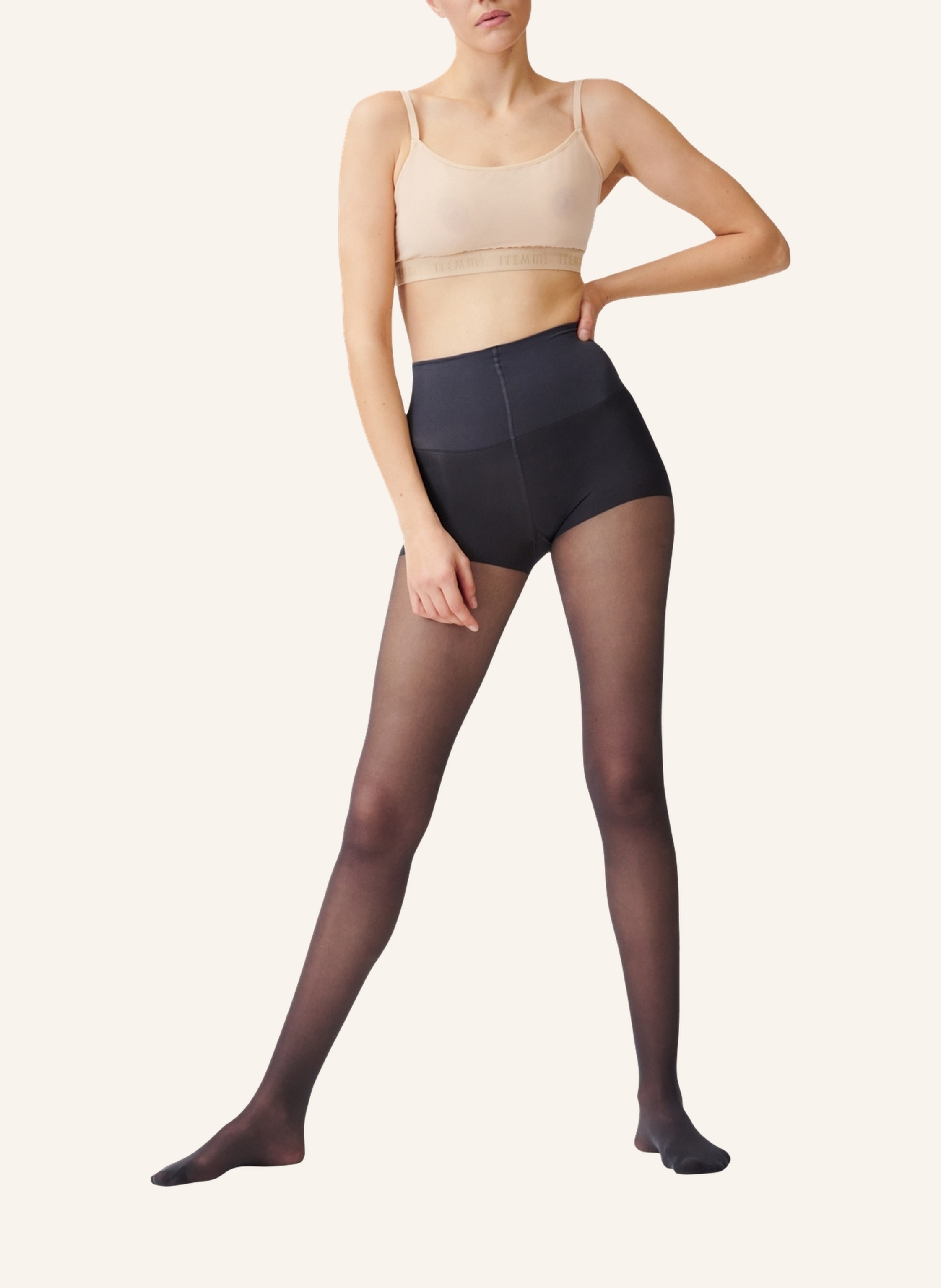 Thumbnail - Item m6 Feinstrumpfhose Translucent Mit Push-Up-Effekt grau