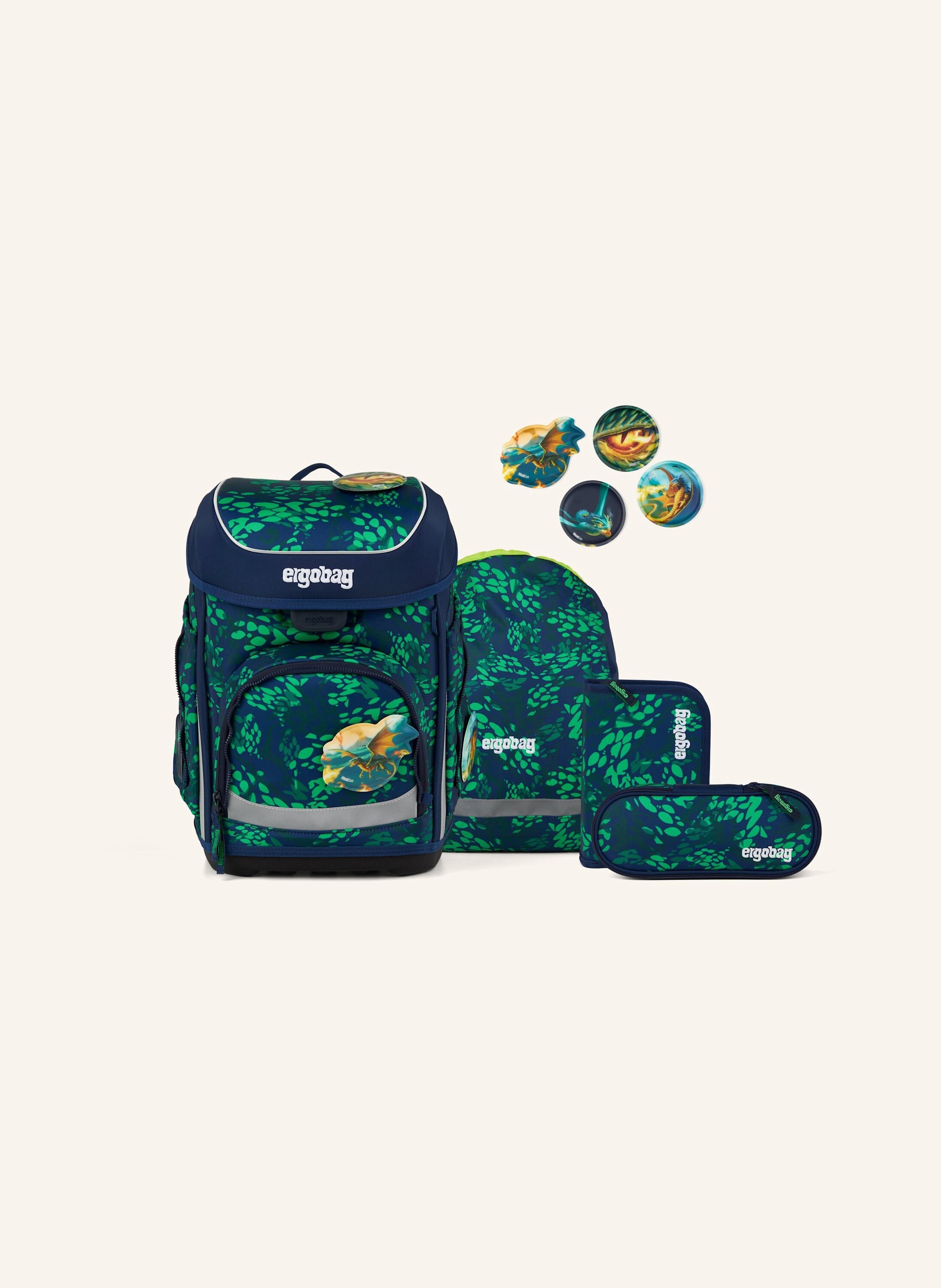 Ergobag Schulranzen-Set Cubo Set gruen