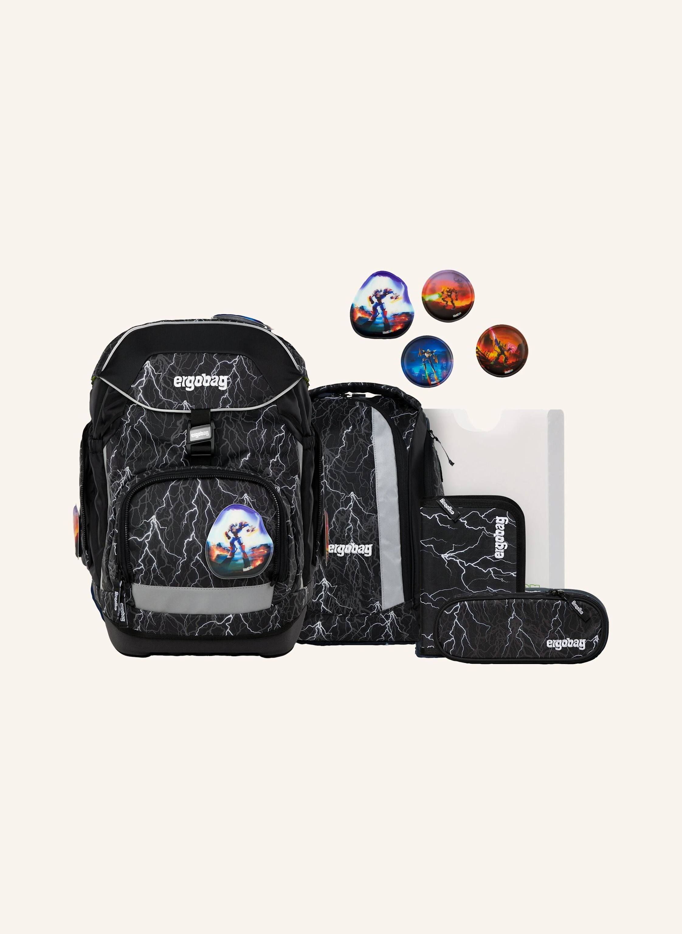 Ergobag Schulranzen-Set Pack Set schwarz