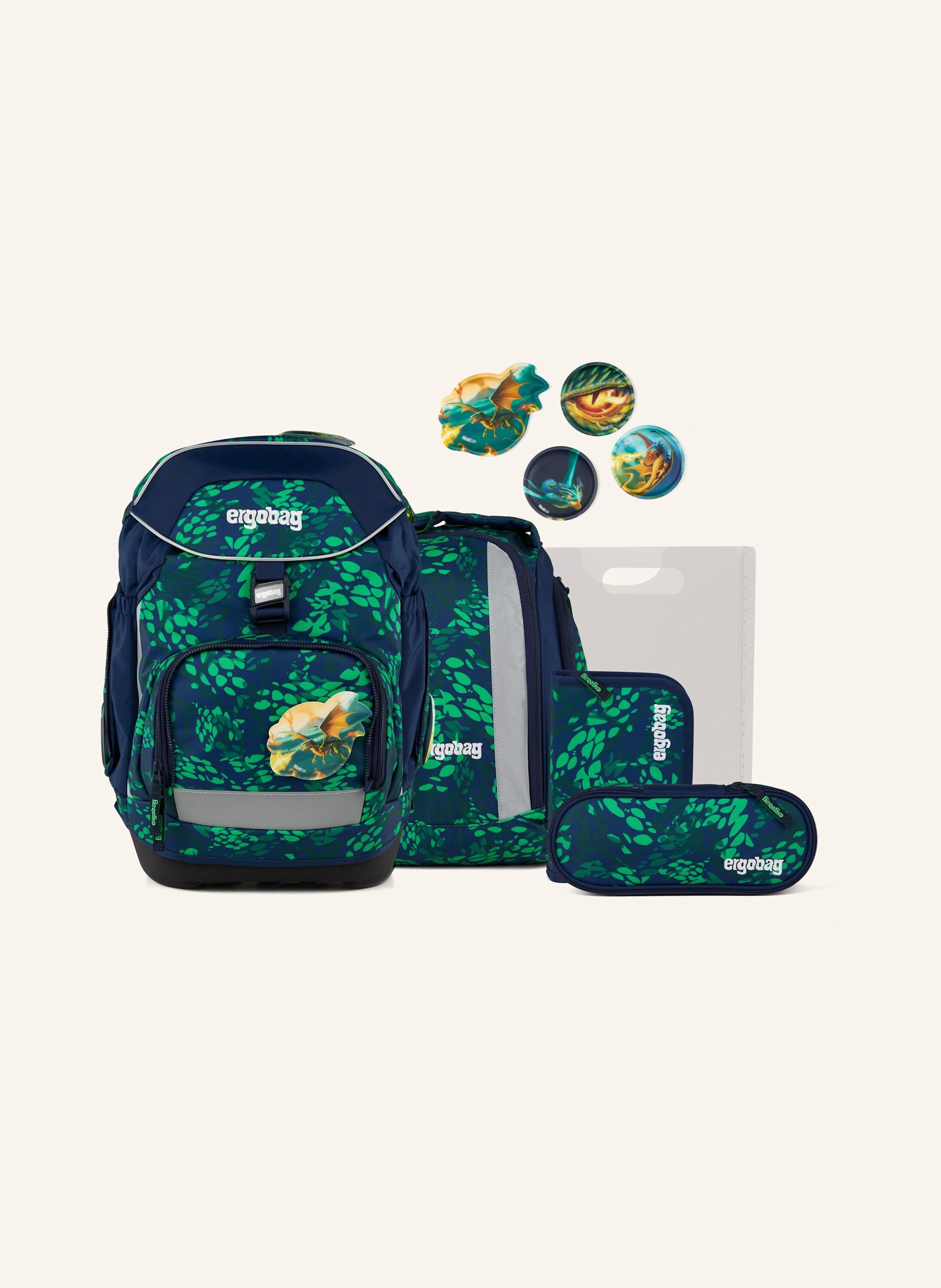 Ergobag Schulranzen-Set Pack Set gruen