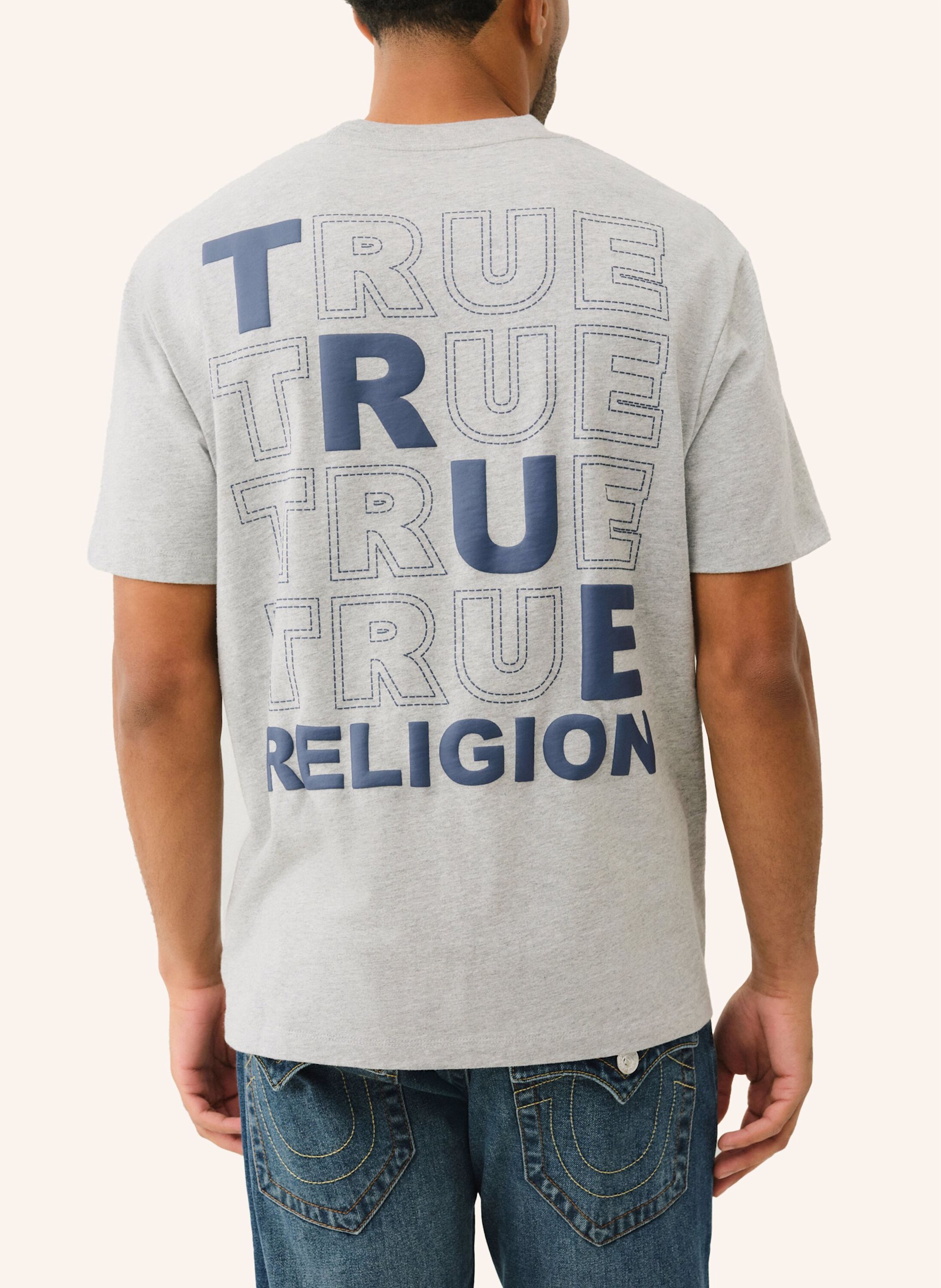 Thumbnail - True Religion T-Shirt Stitch grau