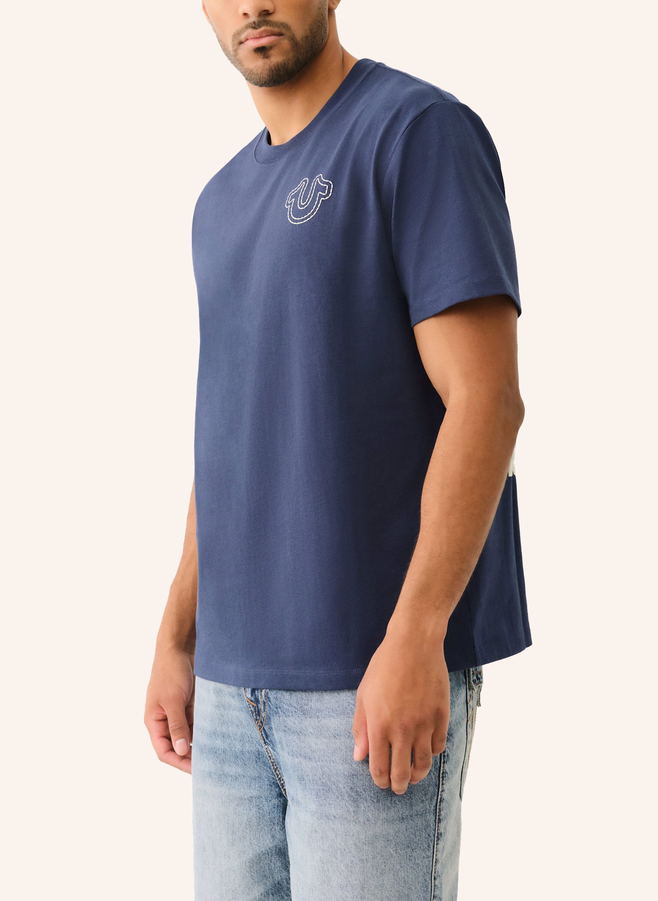 Thumbnail - True Religion T-Shirt Stitch blau