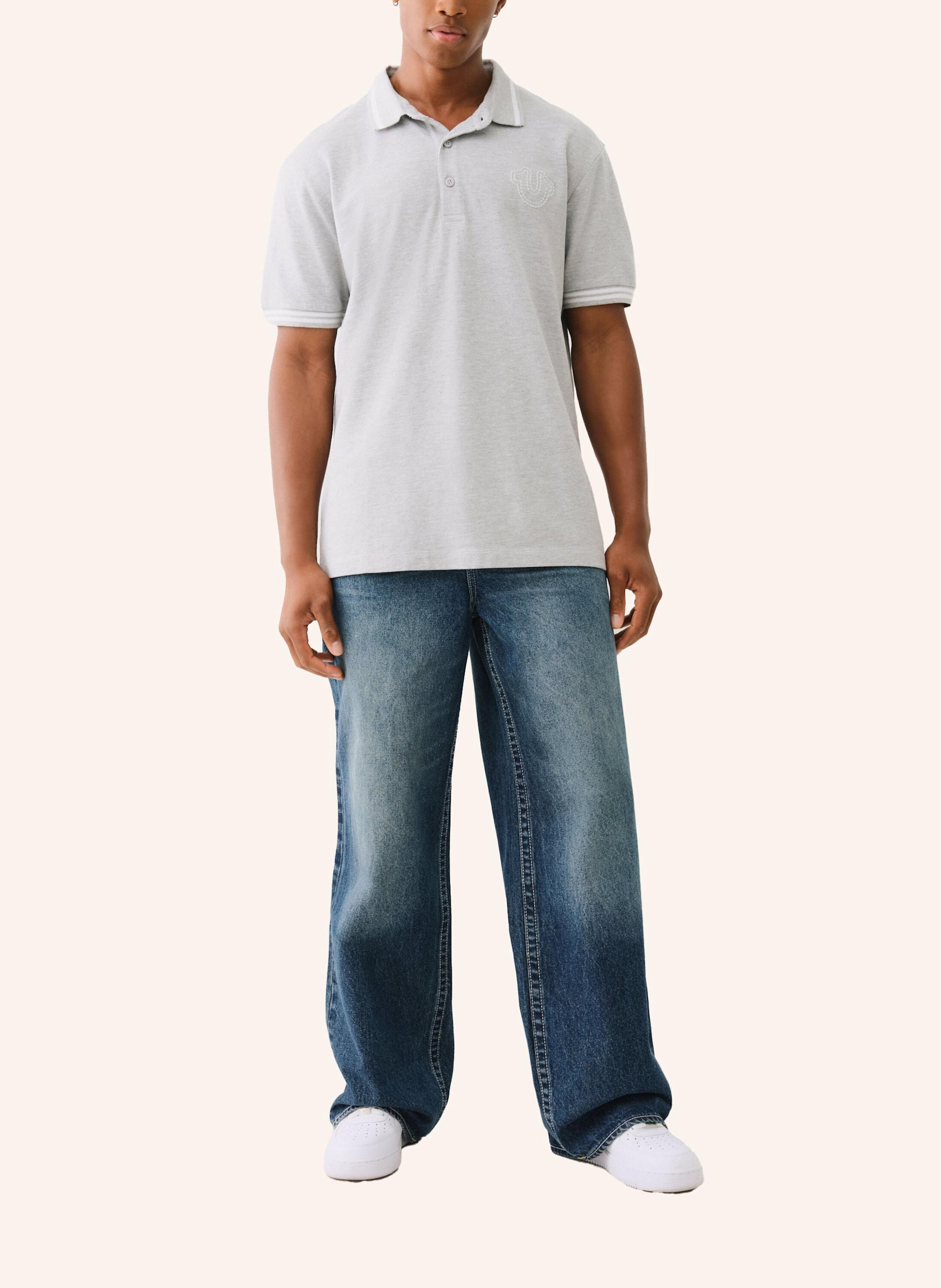 Thumbnail - True Religion Poloshirt Big T grau