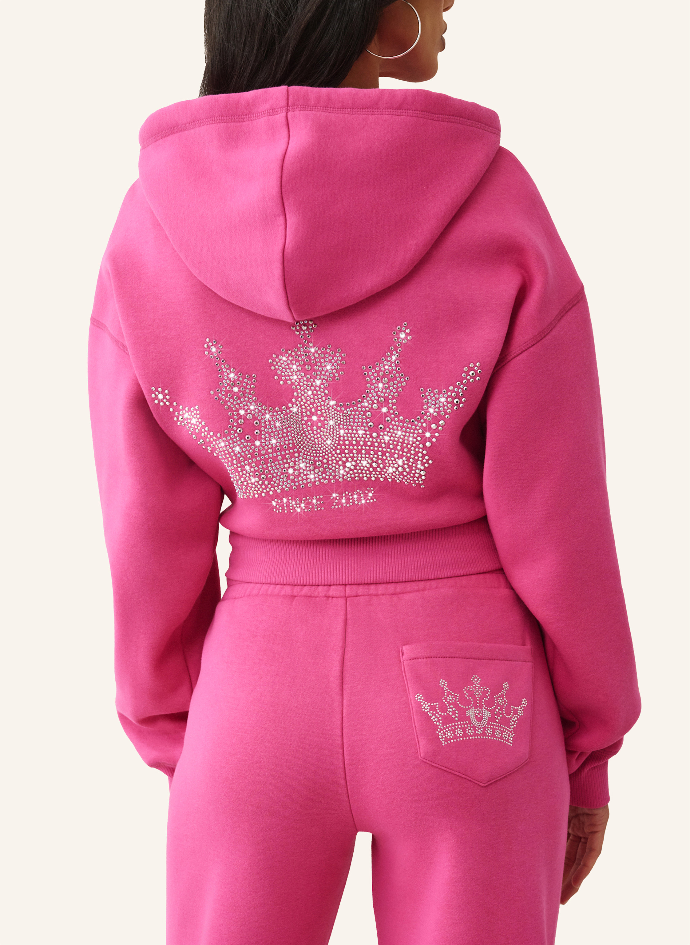 Thumbnail - True Religion Hoodie Cropped pink