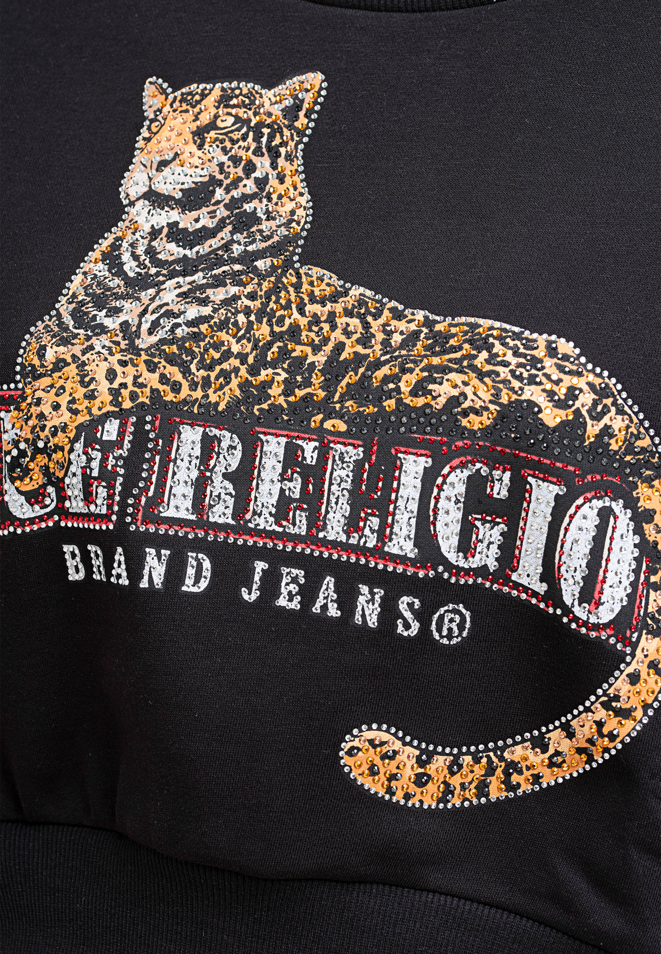 Thumbnail - True Religion Sweatshirt Crystal Leopard schwarz