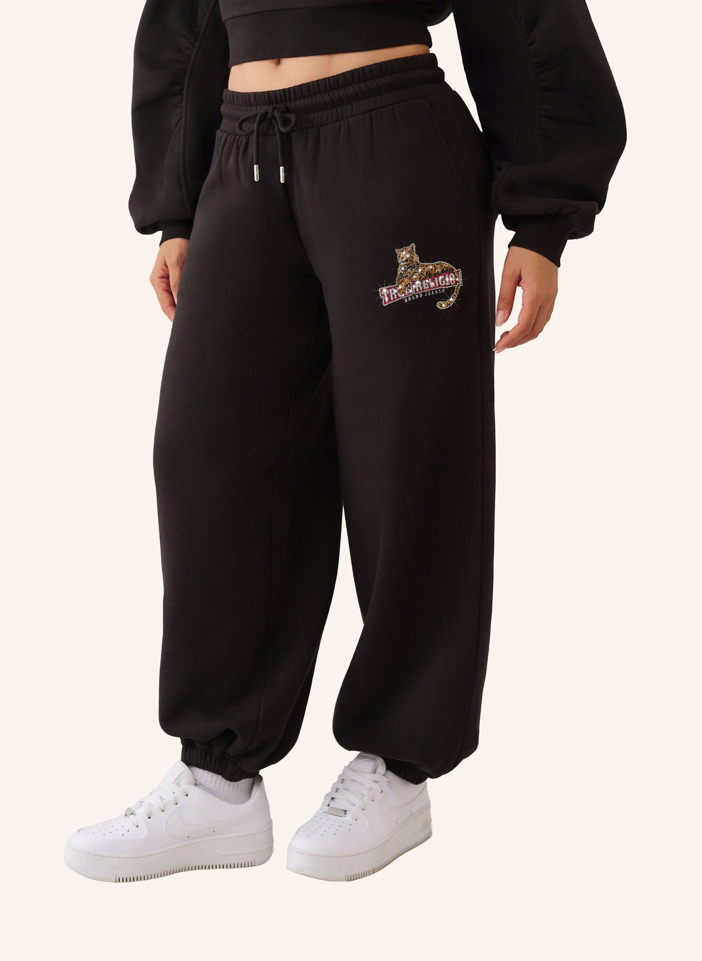 Thumbnail - True Religion Sweatpant Leopard Crystal Baggy schwarz