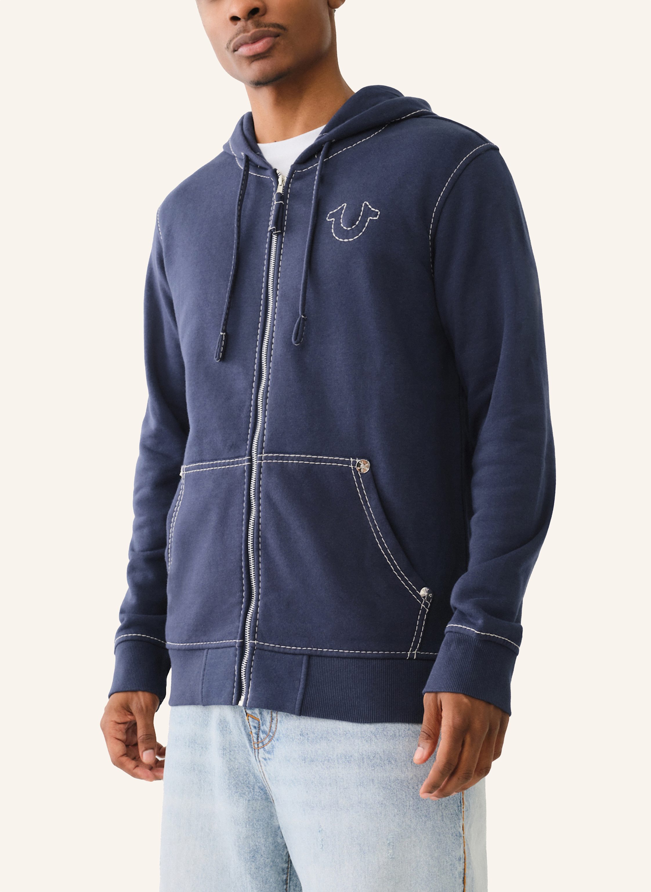 Thumbnail - True Religion Hoodie Big-T blau