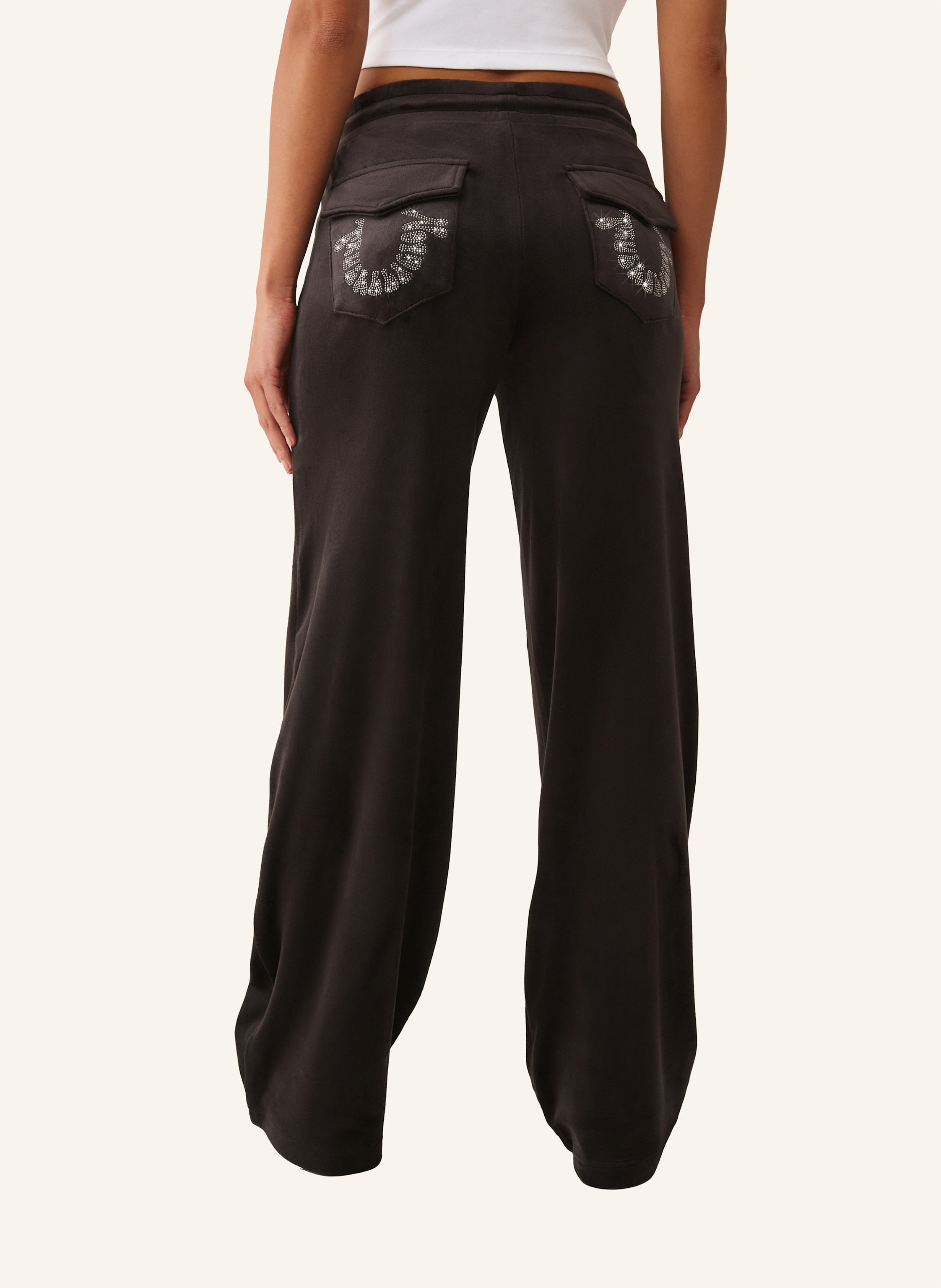 Thumbnail - True Religion Sweatpant Velour Crystal schwarz