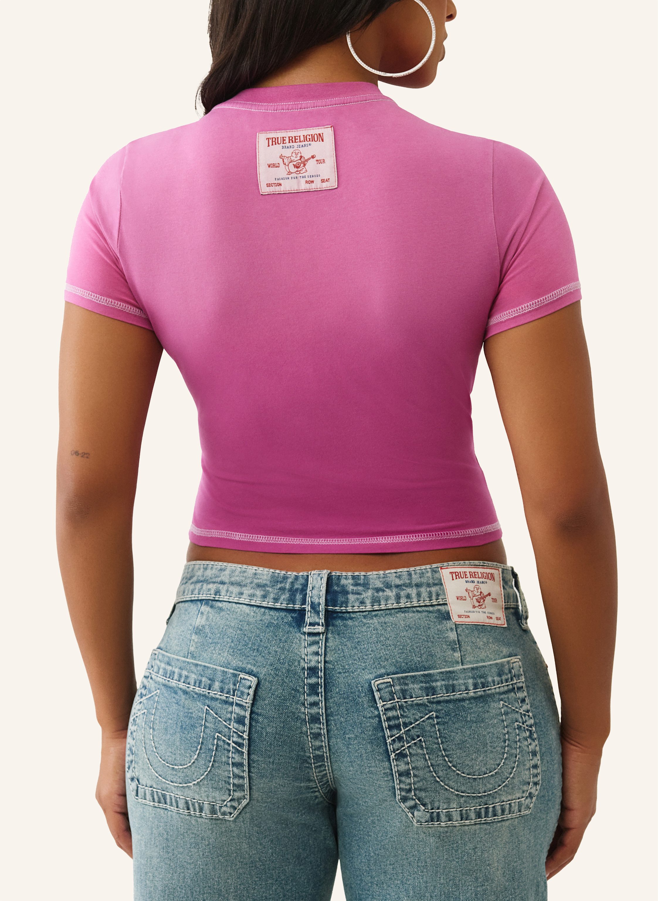 Thumbnail - True Religion T-Shirt Cropped pink