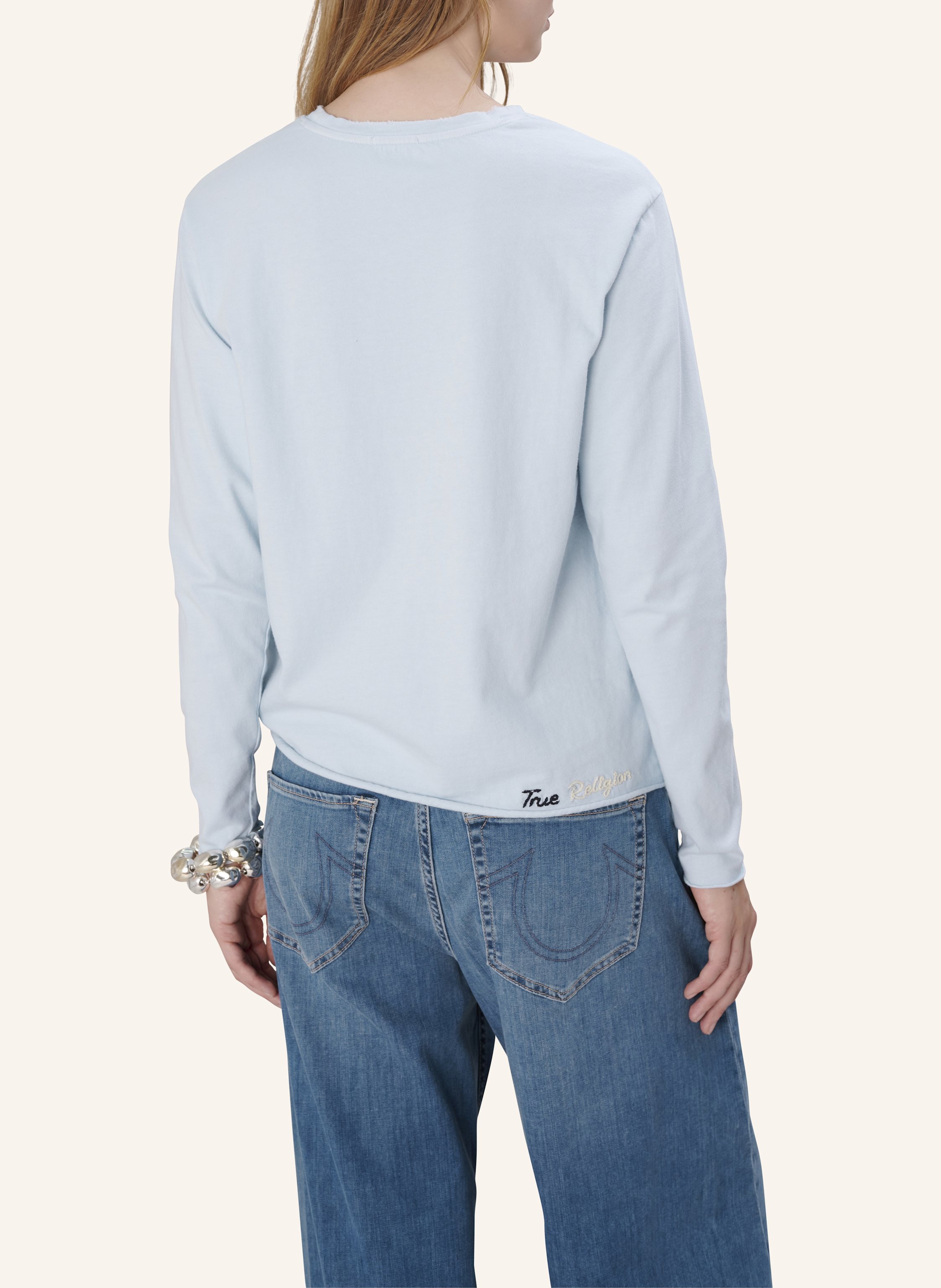 Thumbnail - True Religion Longsleeve Embro blau