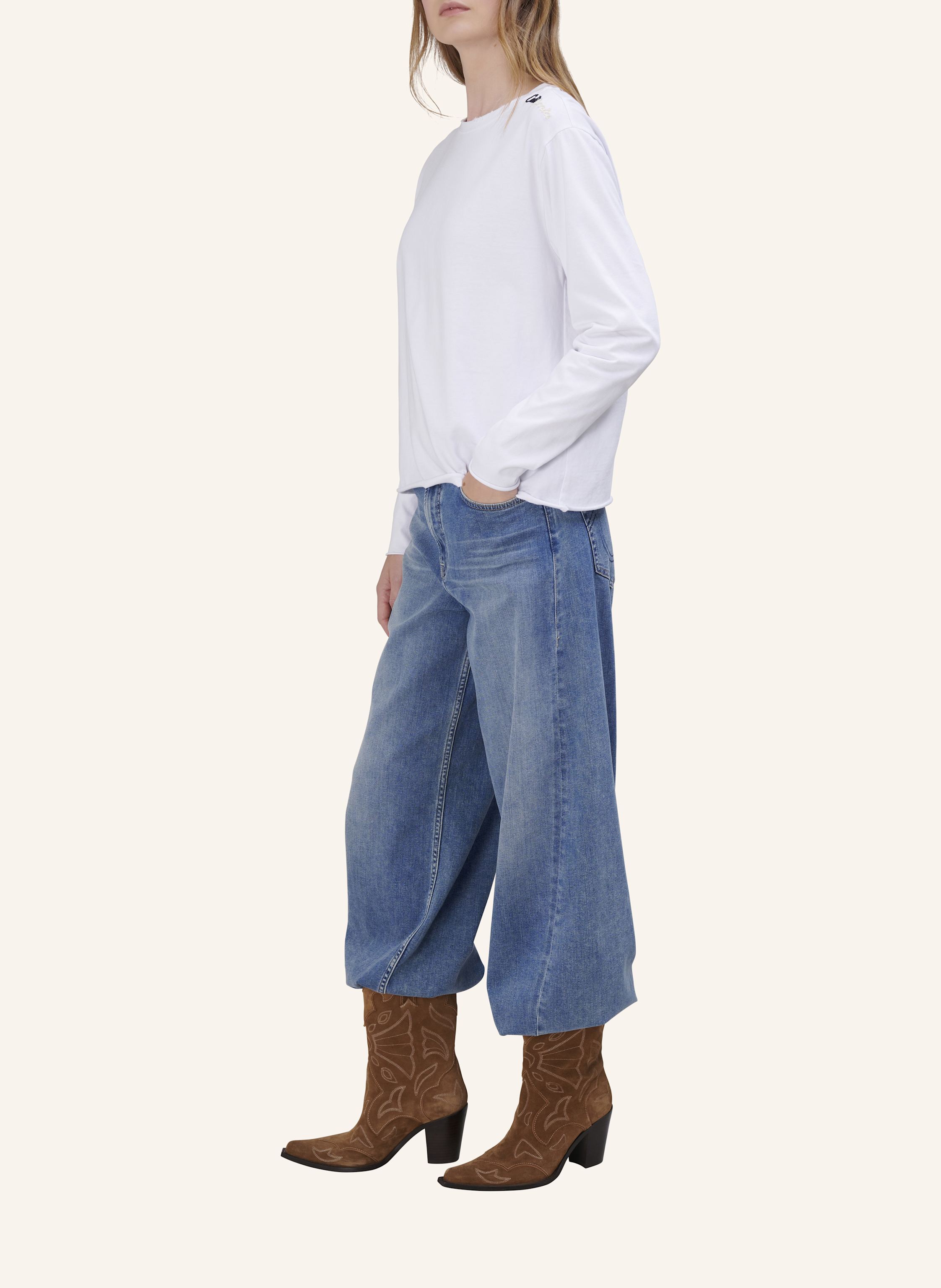 Thumbnail - True Religion Longsleeve Embro weiss