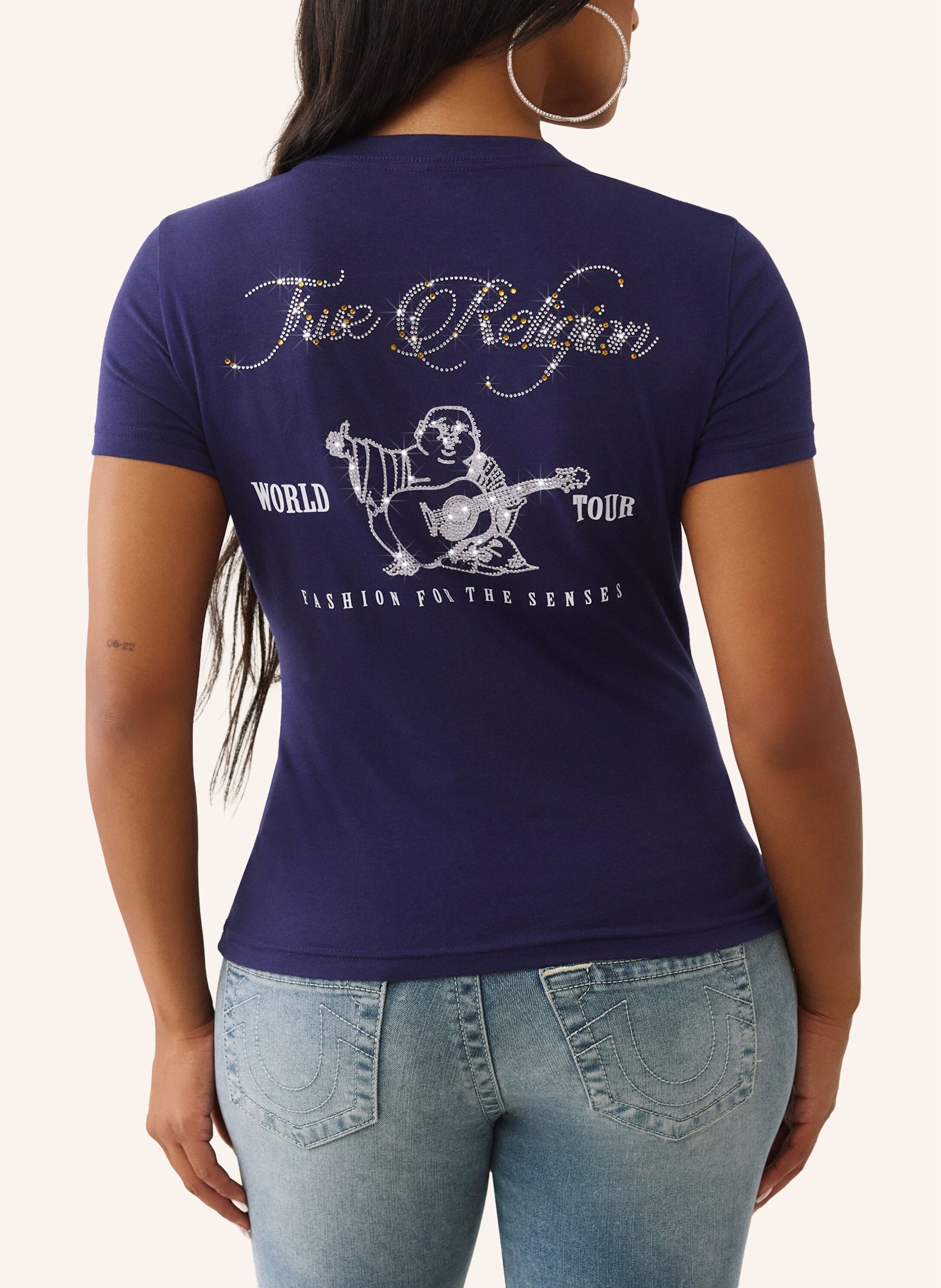 Thumbnail - True Religion T-Shirt Buddha Crystal lila