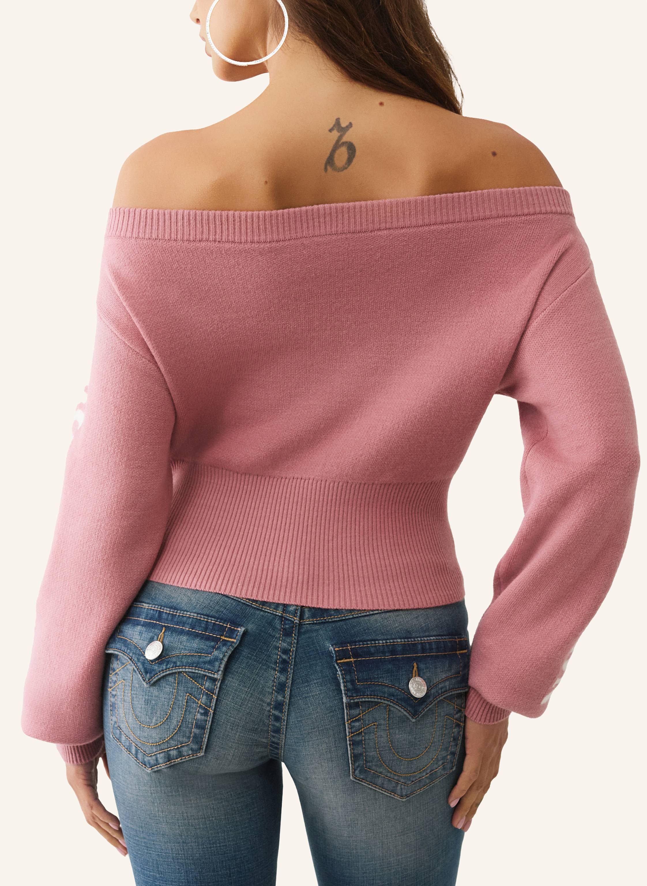 Thumbnail - True Religion Pullover Schulterfrei rosa