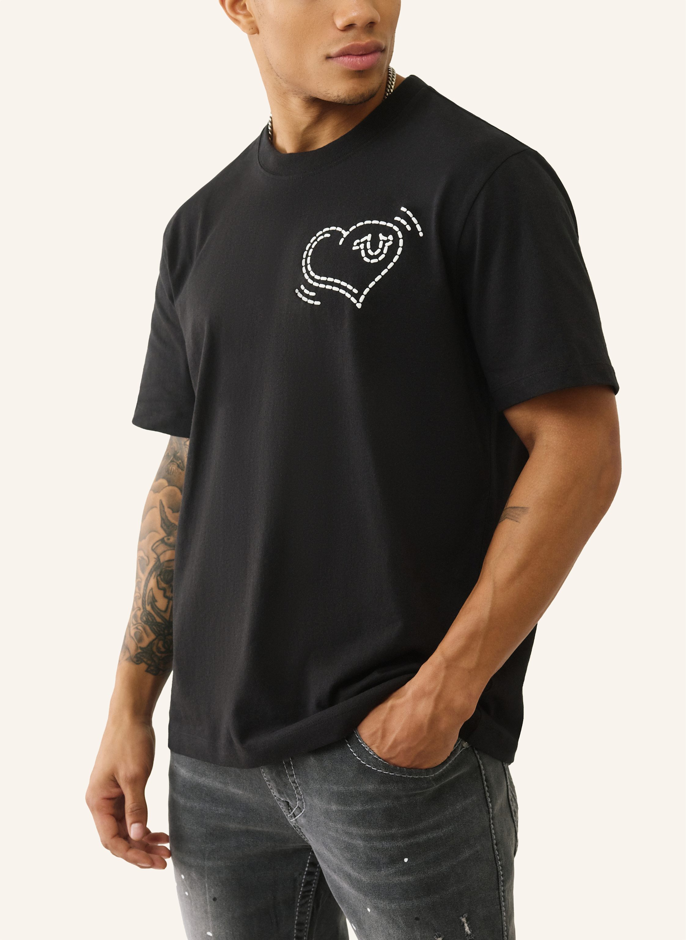 Thumbnail - True Religion T-Shirt Cat schwarz