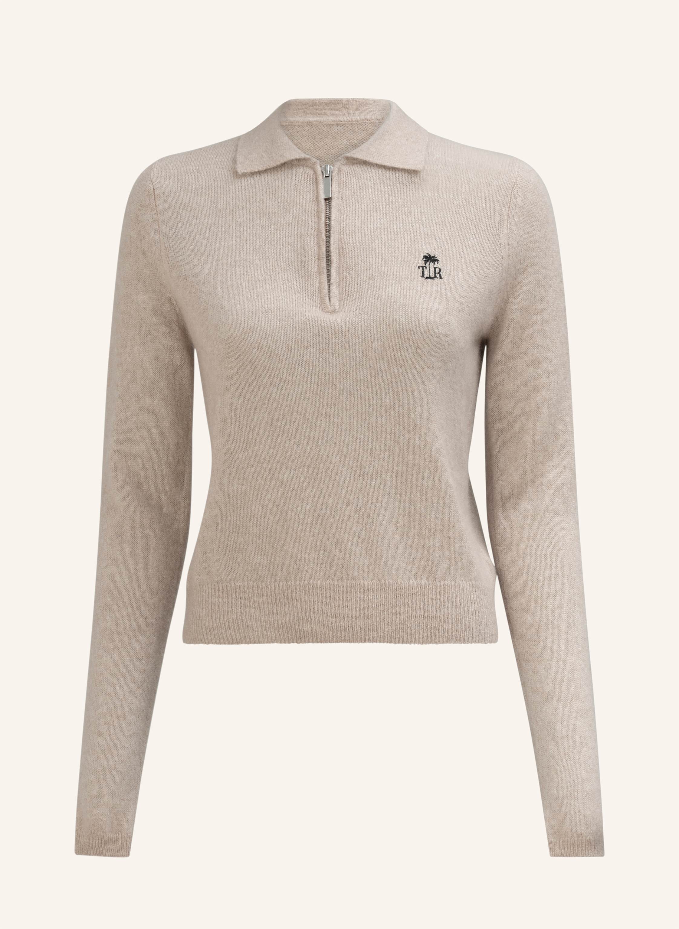 True Religion Strick-Poloshirt Amara beige