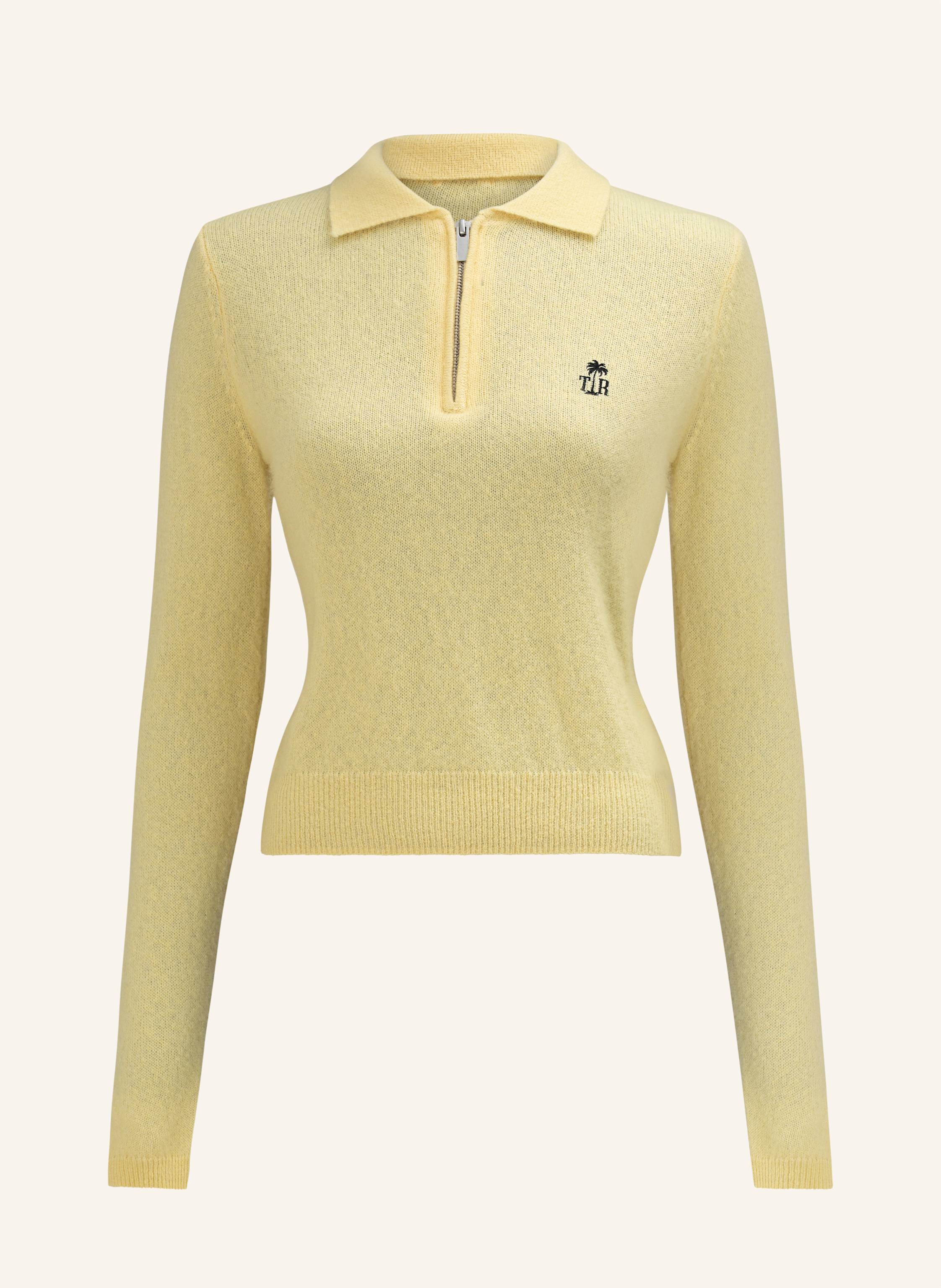 True Religion Strick-Poloshirt Amara gelb