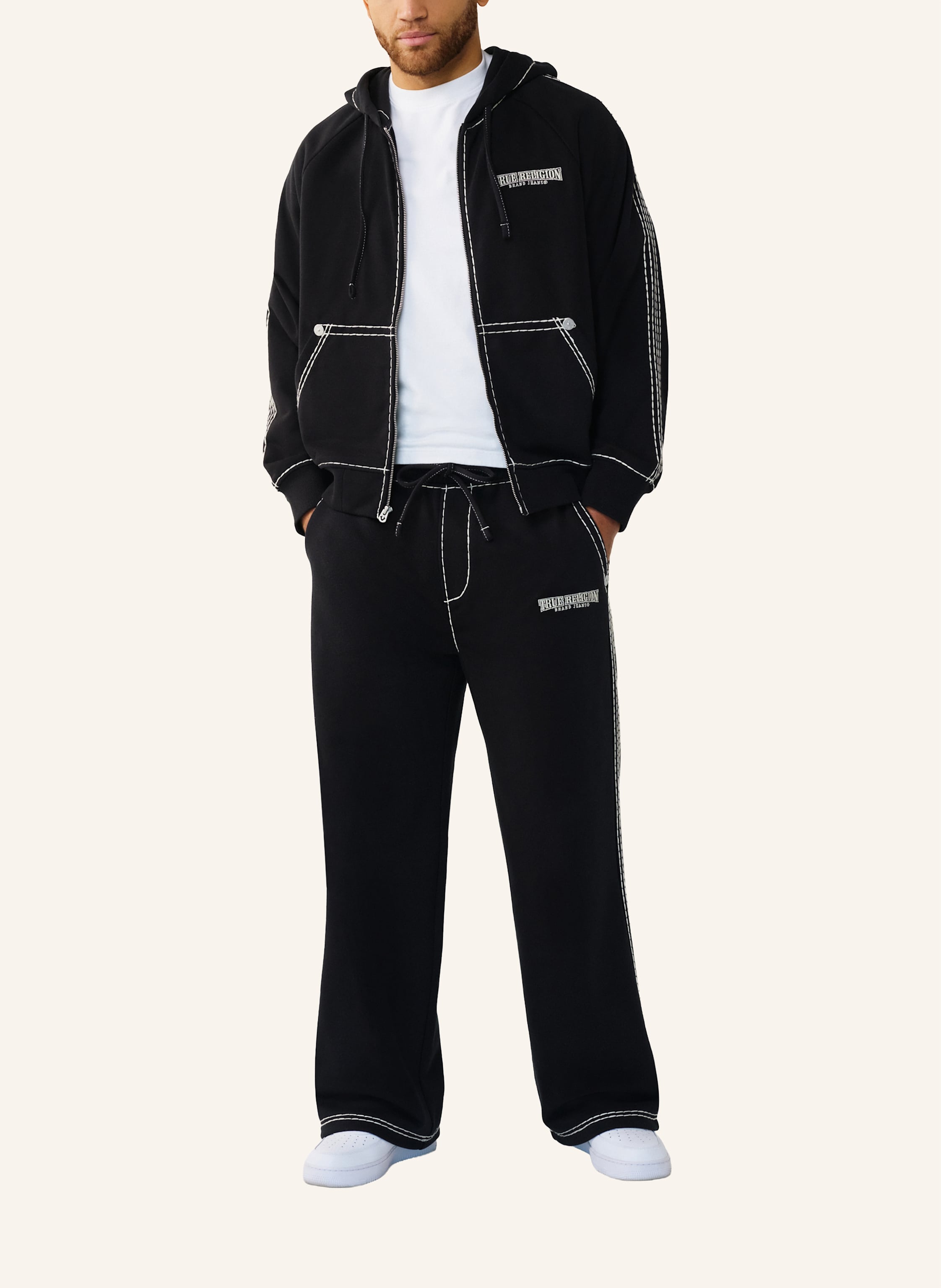 Thumbnail - True Religion Jogginghose Taped Super T schwarz