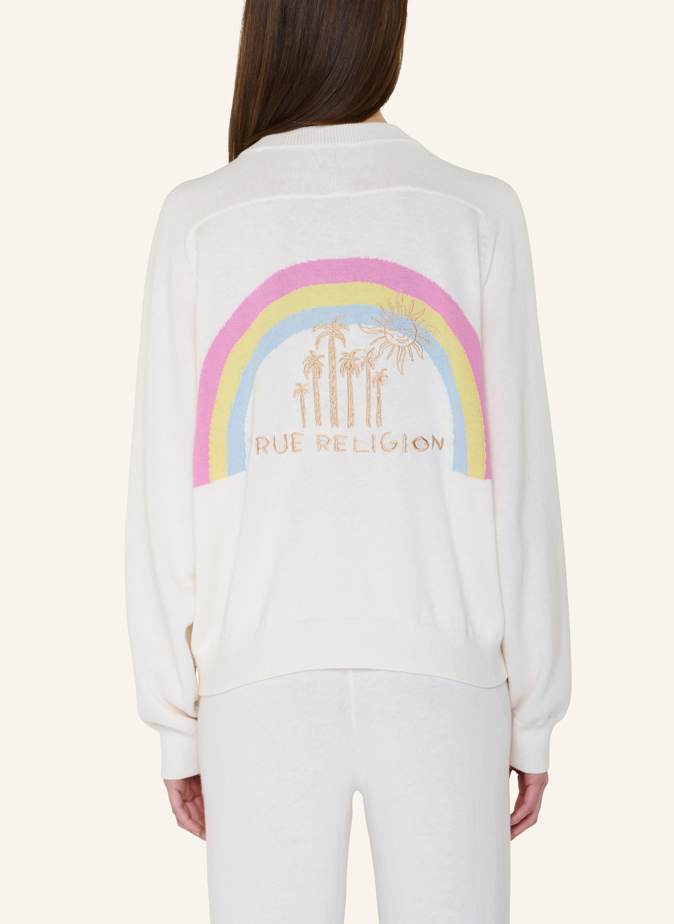 Thumbnail - True Religion Strickpulli Rainbow weiss