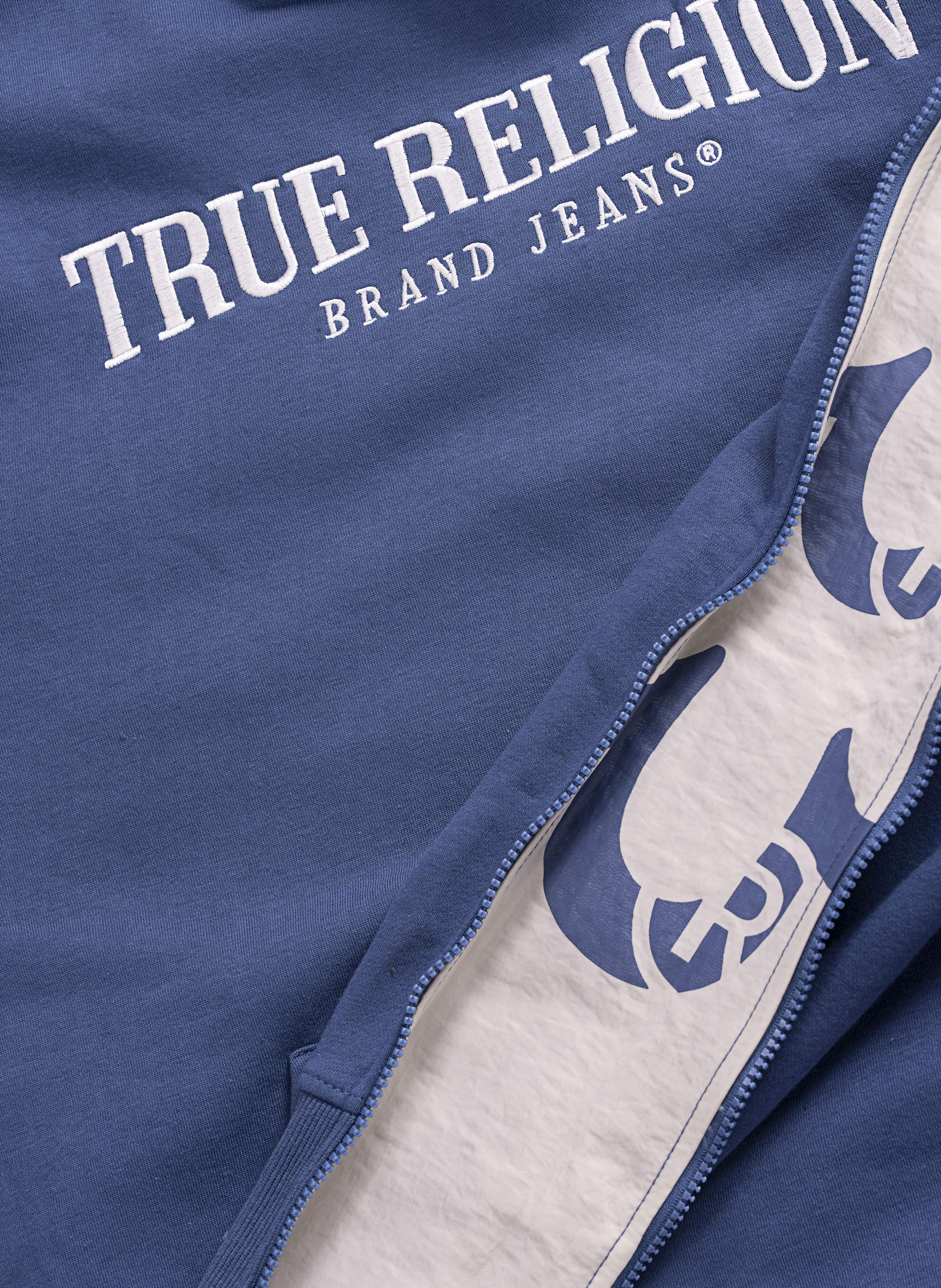 Thumbnail - True Religion Hoodie Zip-Up blau