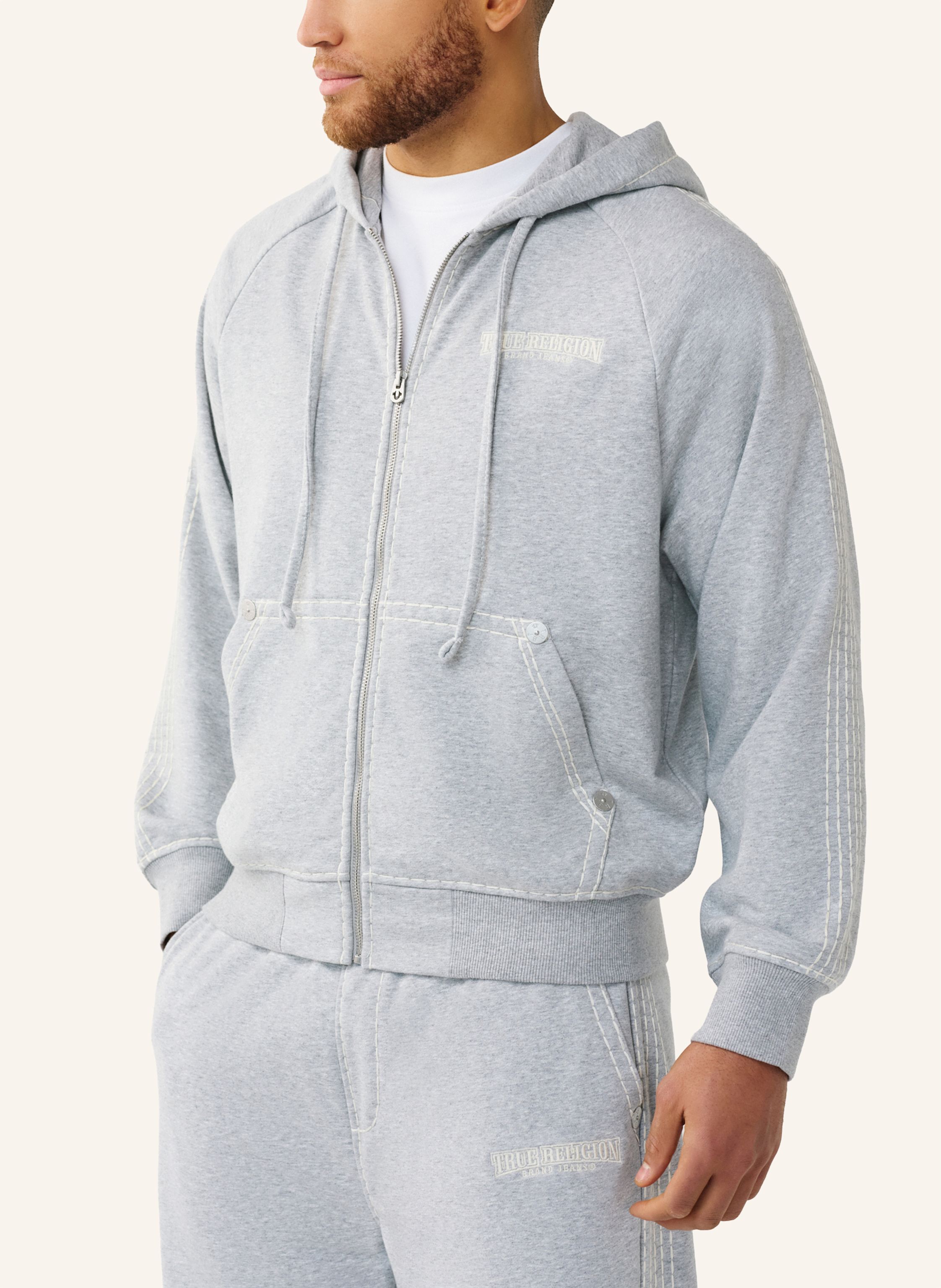 Thumbnail - True Religion Zip-Hoodie grau