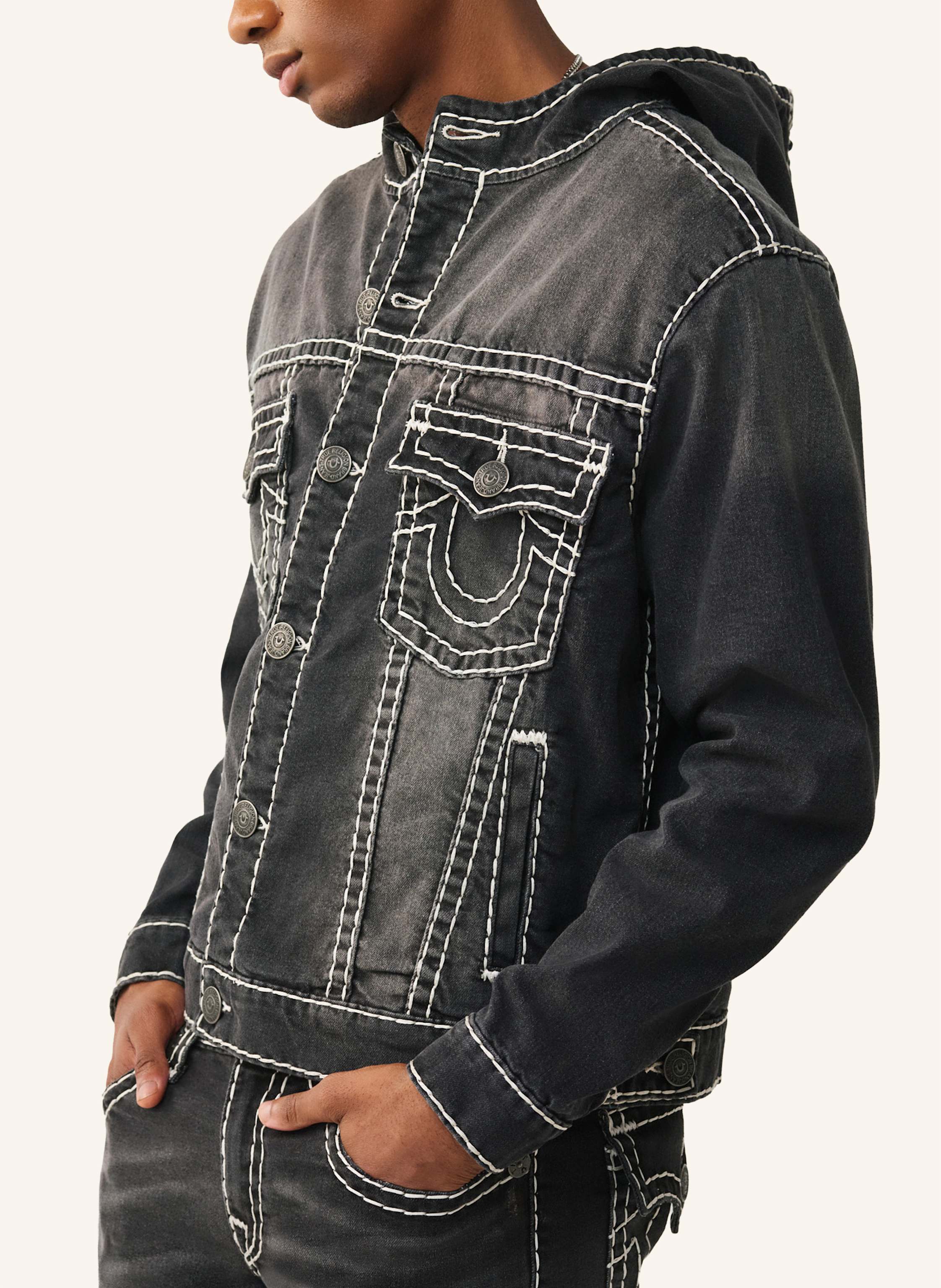 Thumbnail - True Religion Jeansjacke schwarz