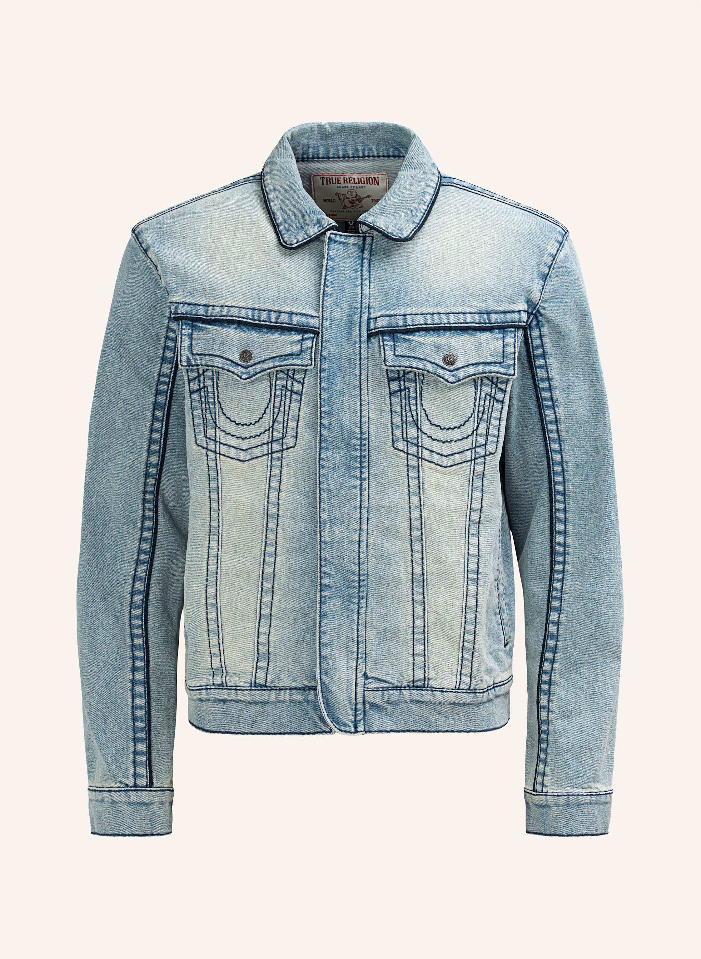 True Religion Jeansjacke Big T Moto blau