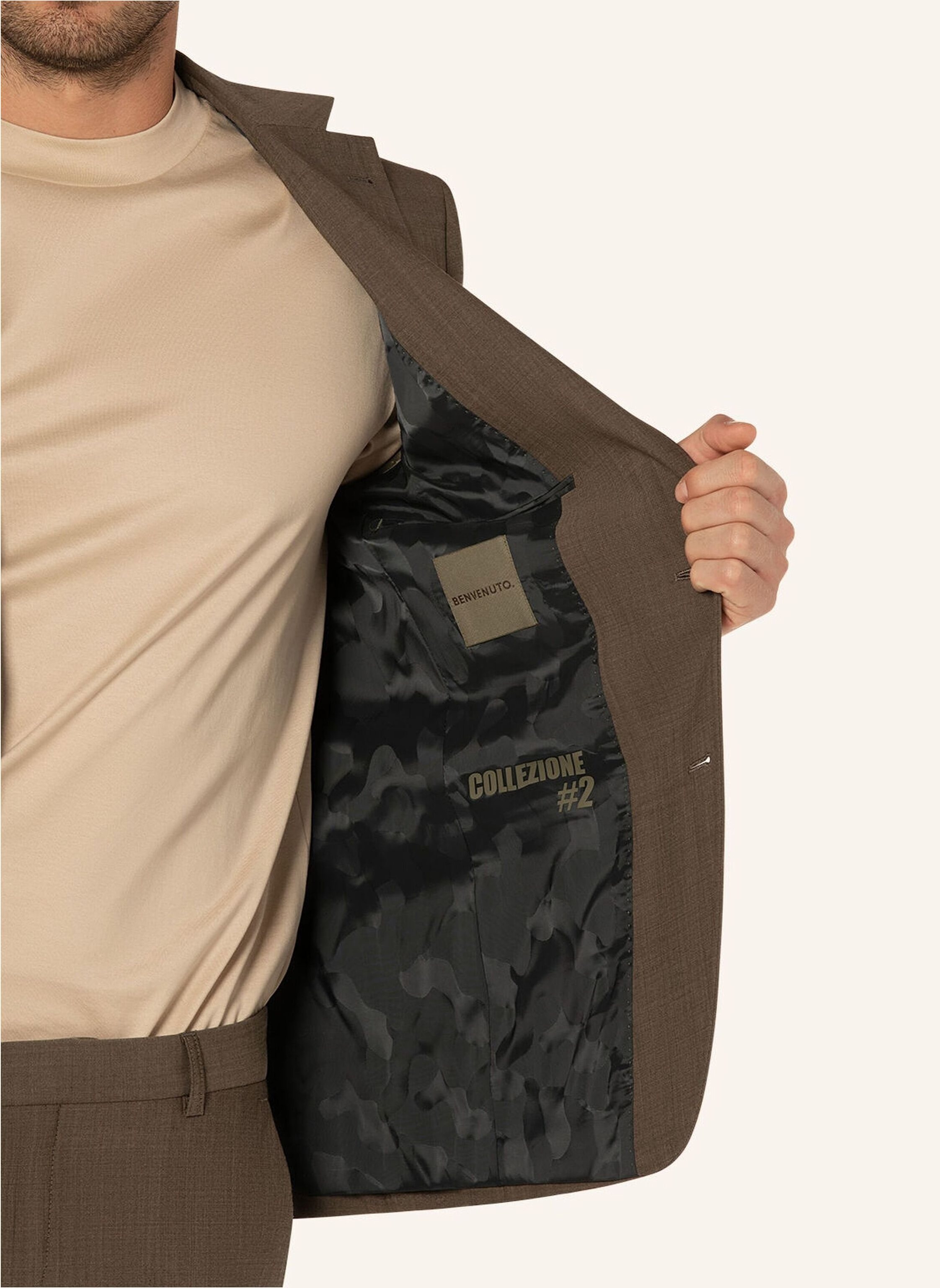 Thumbnail - Benvenuto Anzugsakko Salvi Slim Fit braun