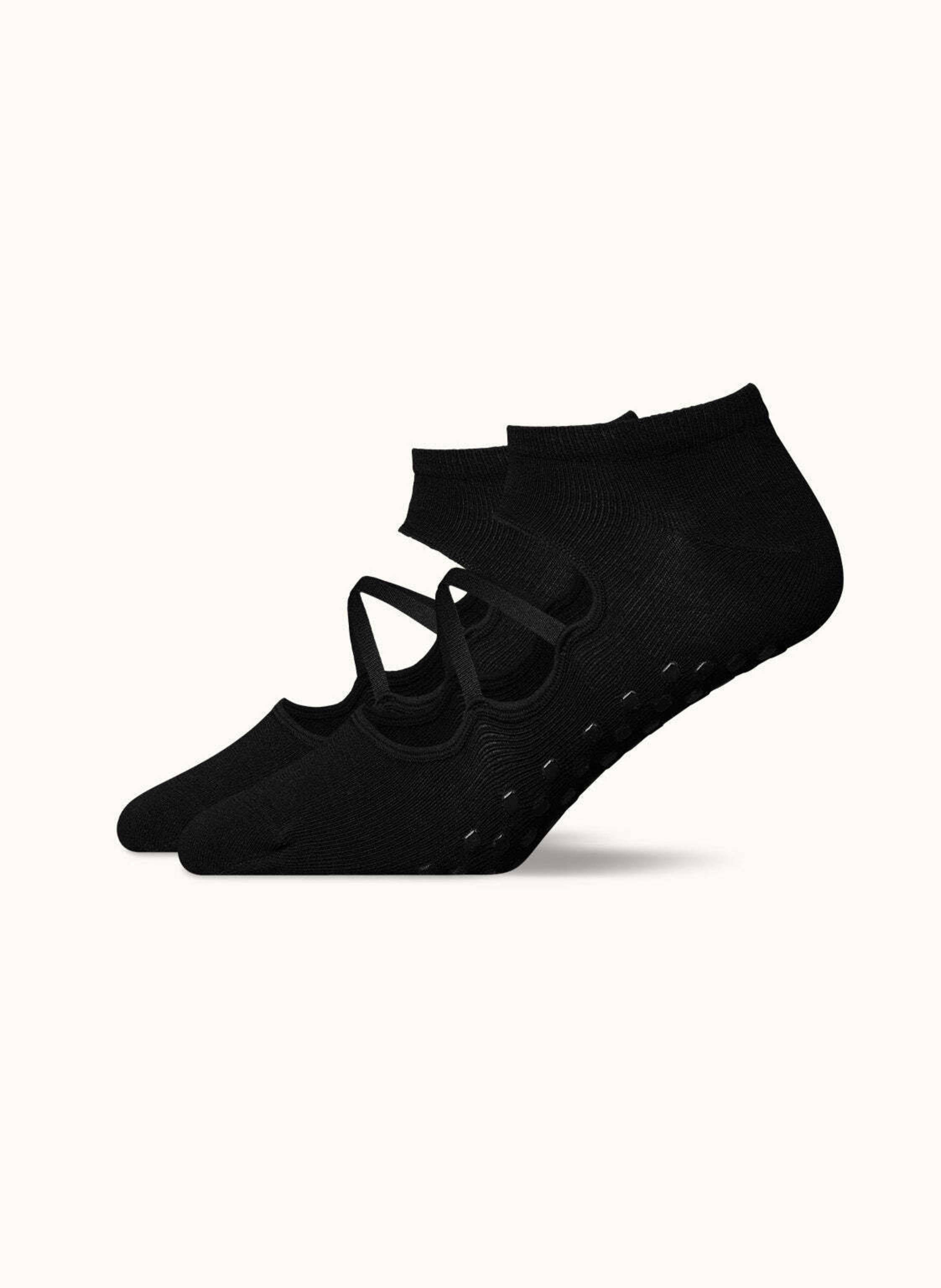 Thumbnail - Snocks Pilates Socken Mit Riemchen schwarz