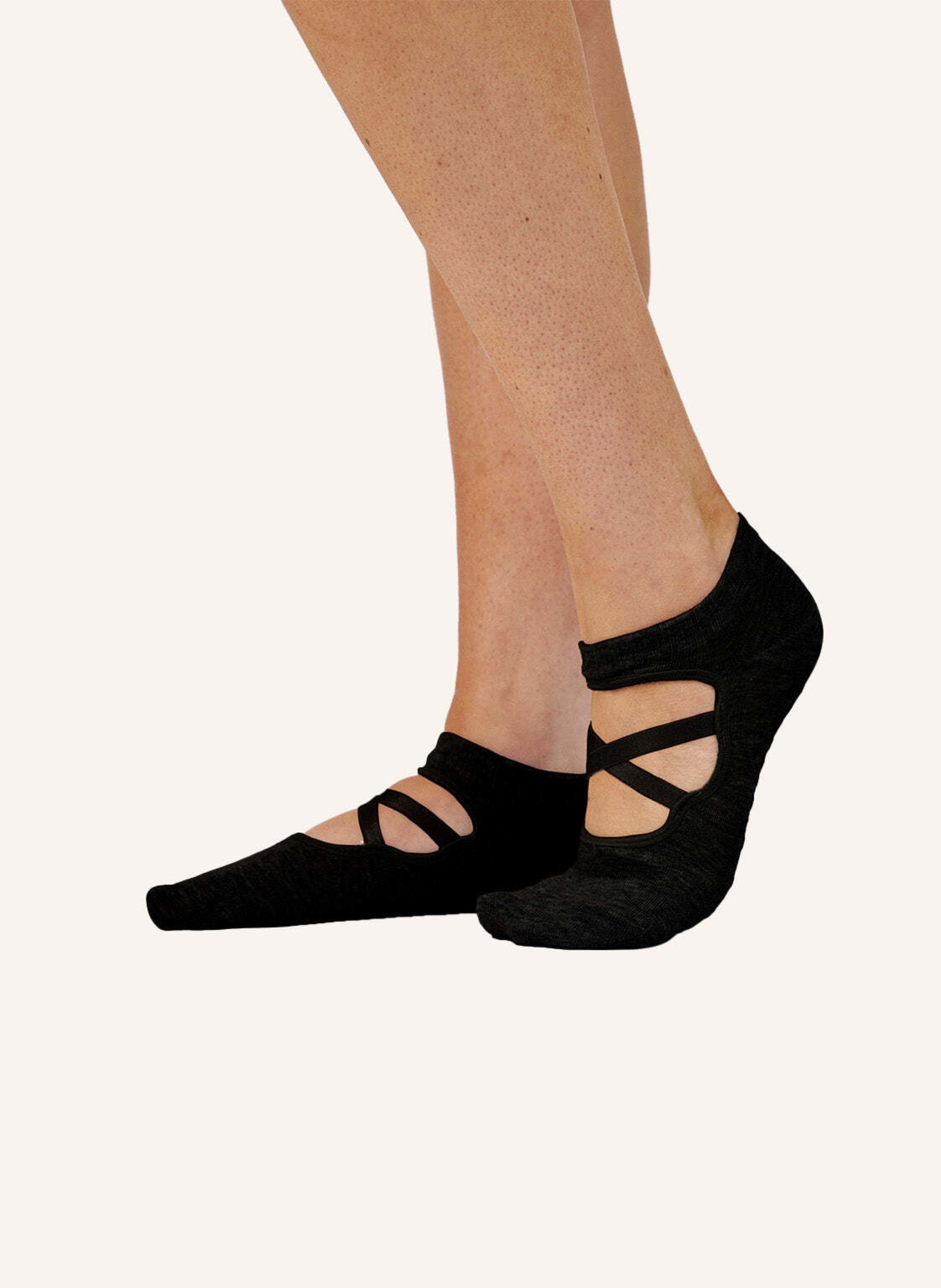 Thumbnail - Snocks Pilates Socken Mit Riemchen schwarz
