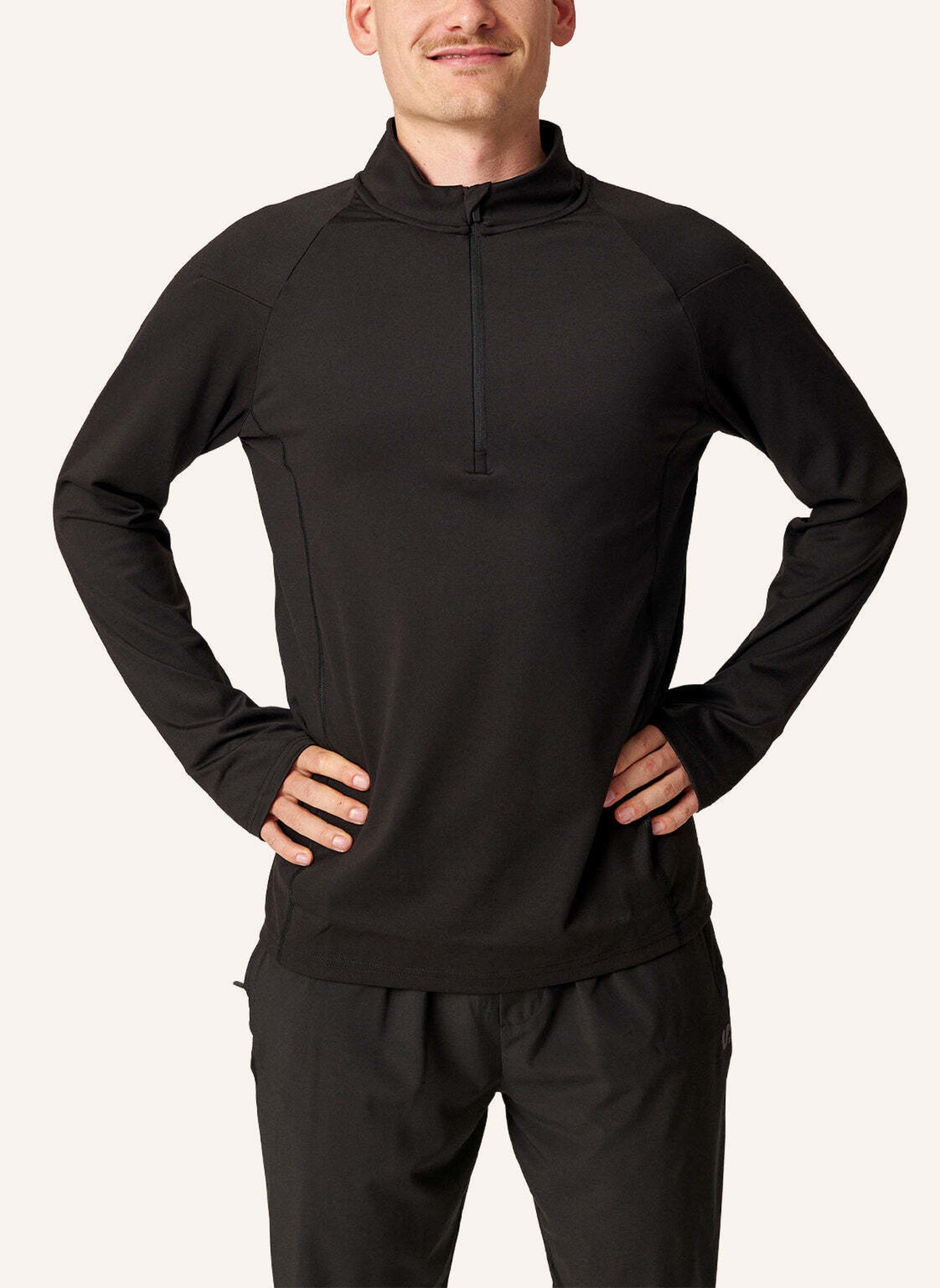 Thumbnail - Snocks 1/2 Zip Sportshirt Langarm Herren schwarz