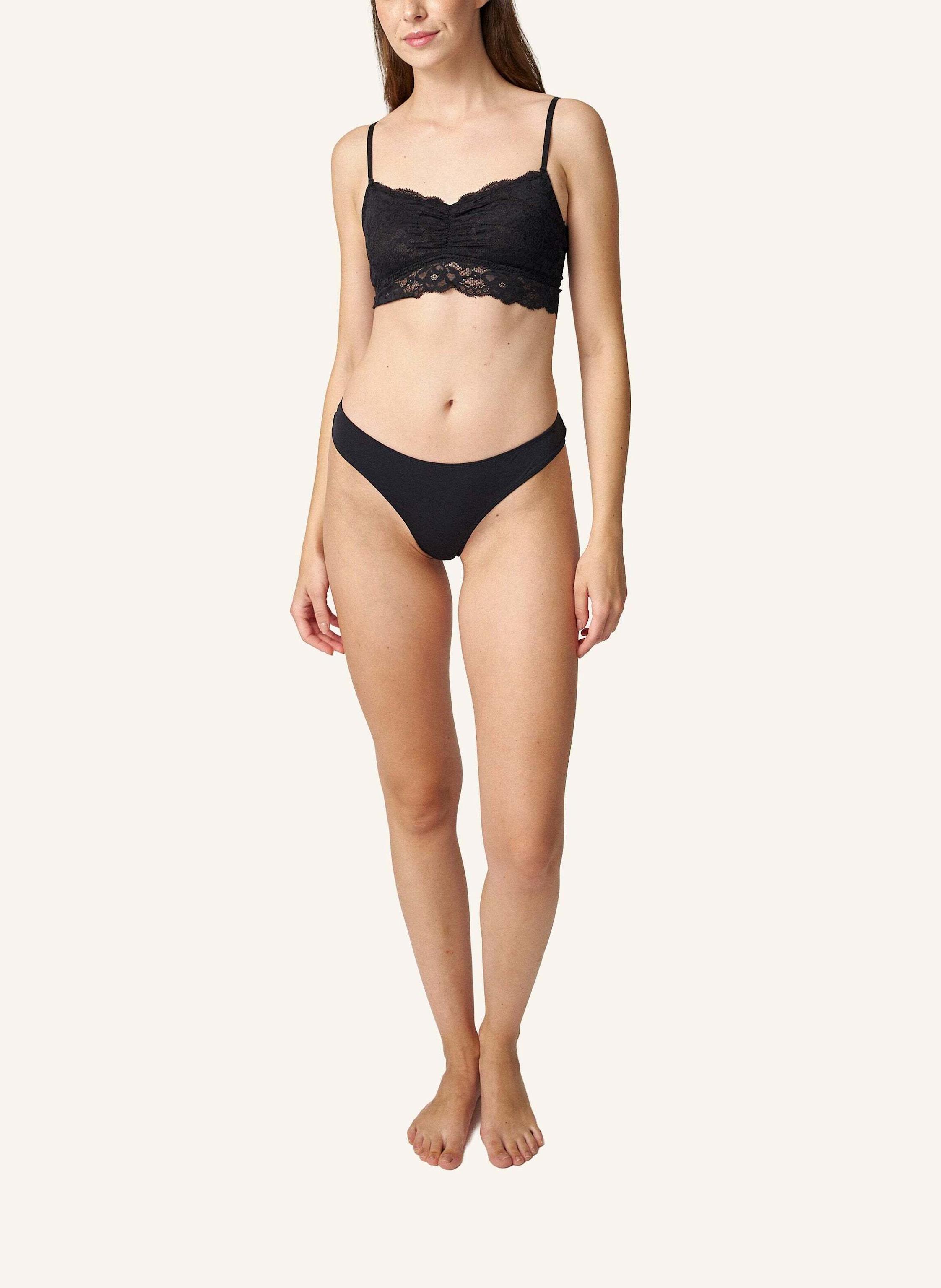 Thumbnail - Snocks Seamless Tanga Mit Spitze schwarz