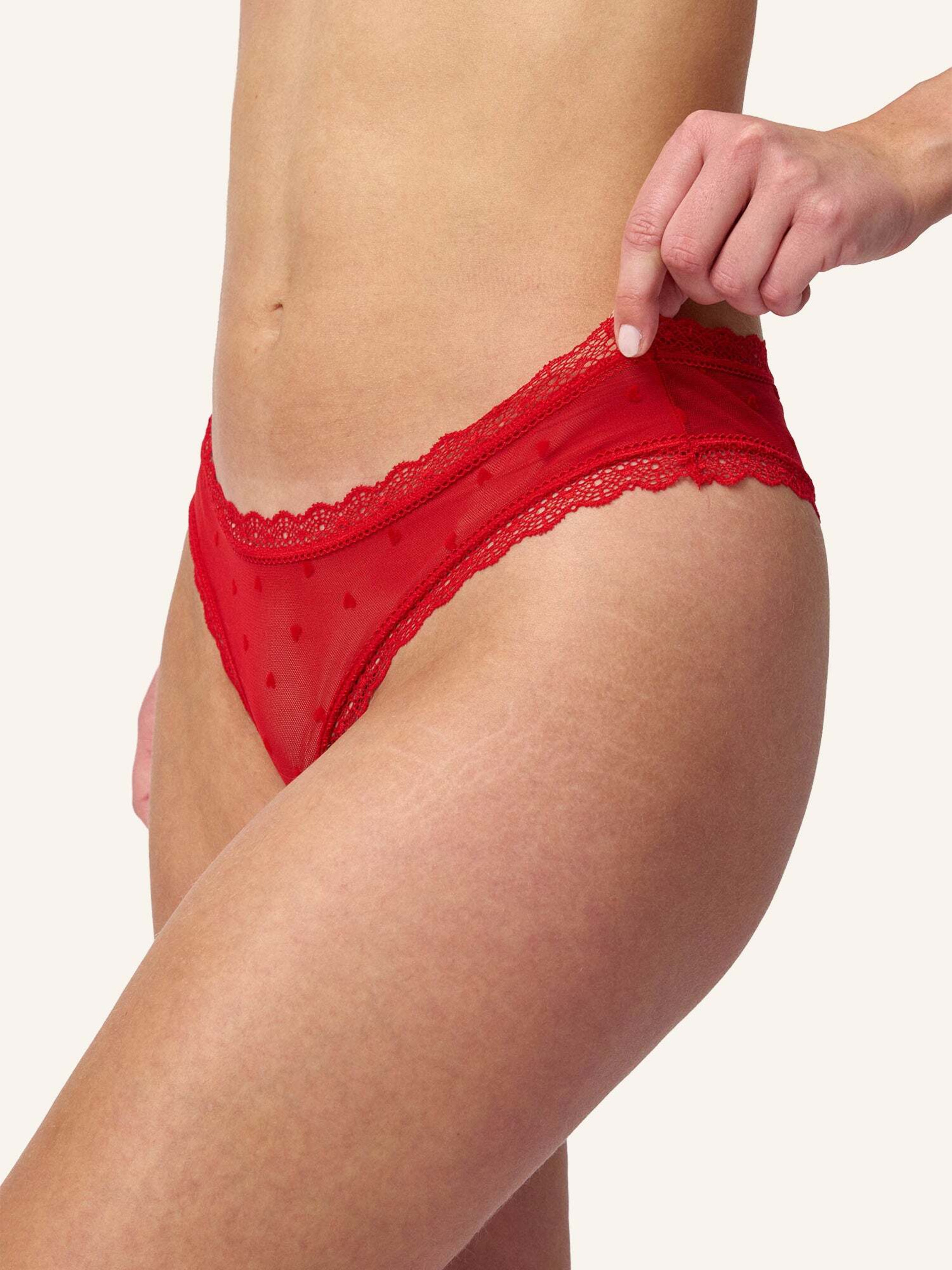 Thumbnail - Snocks Tangas Mit Spitze Love rot