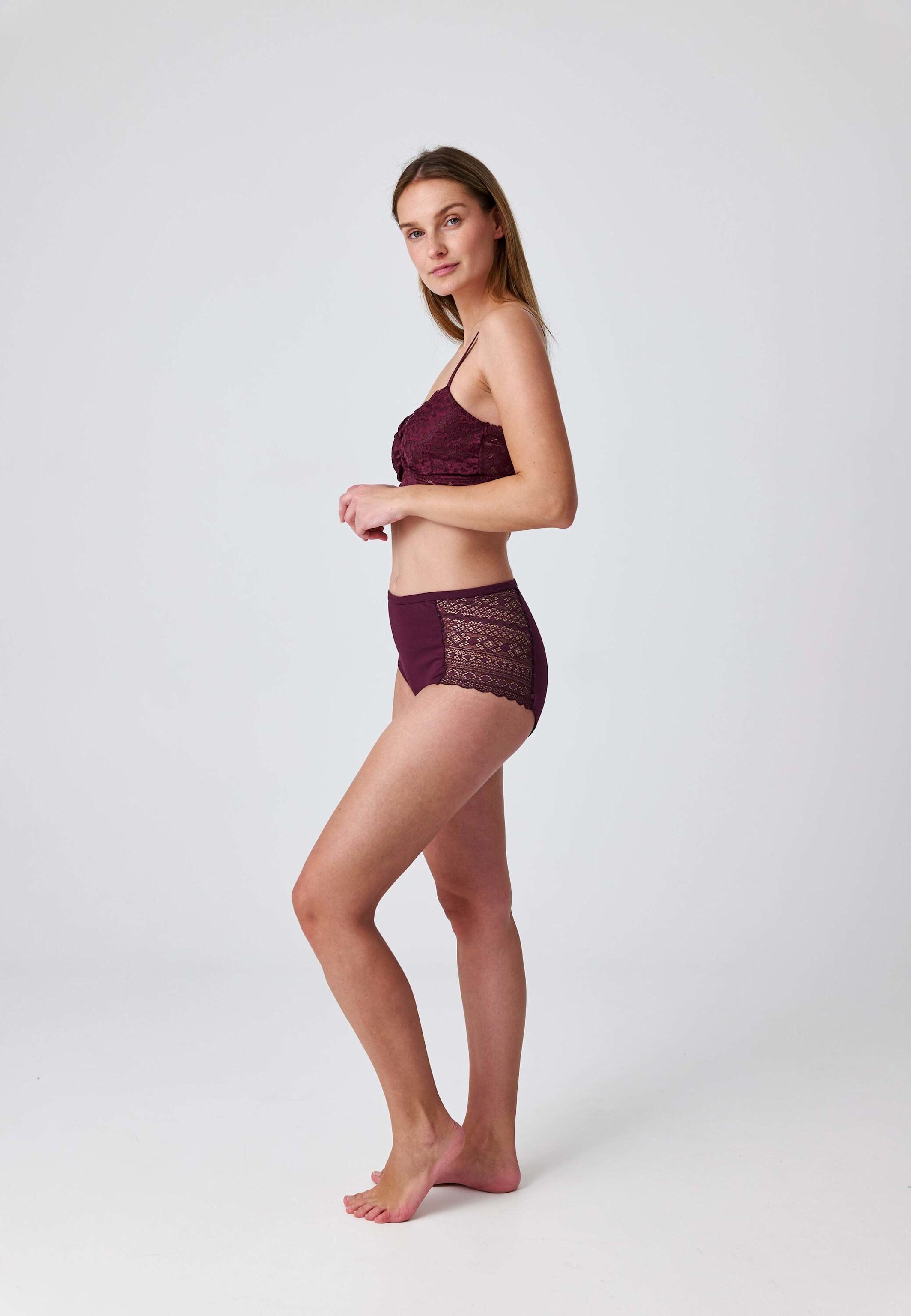 Thumbnail - Snocks High Waist Hipster Panties Mit Spitze rosa